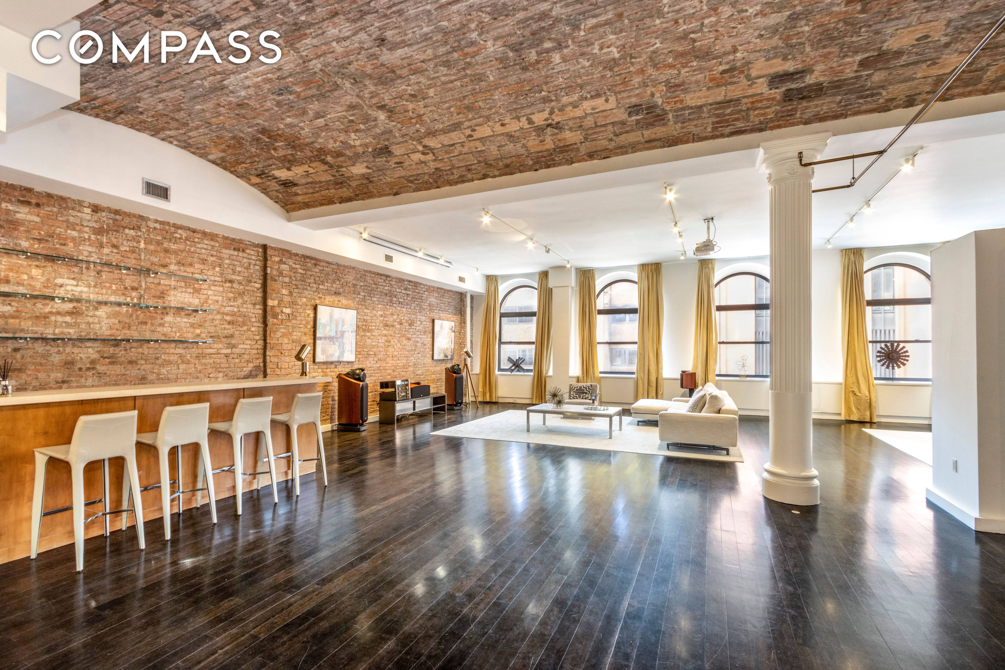A cavernous, floor through loft that spreads across 4, 800 SF of pristine living space, this 3 bedroom, 3.