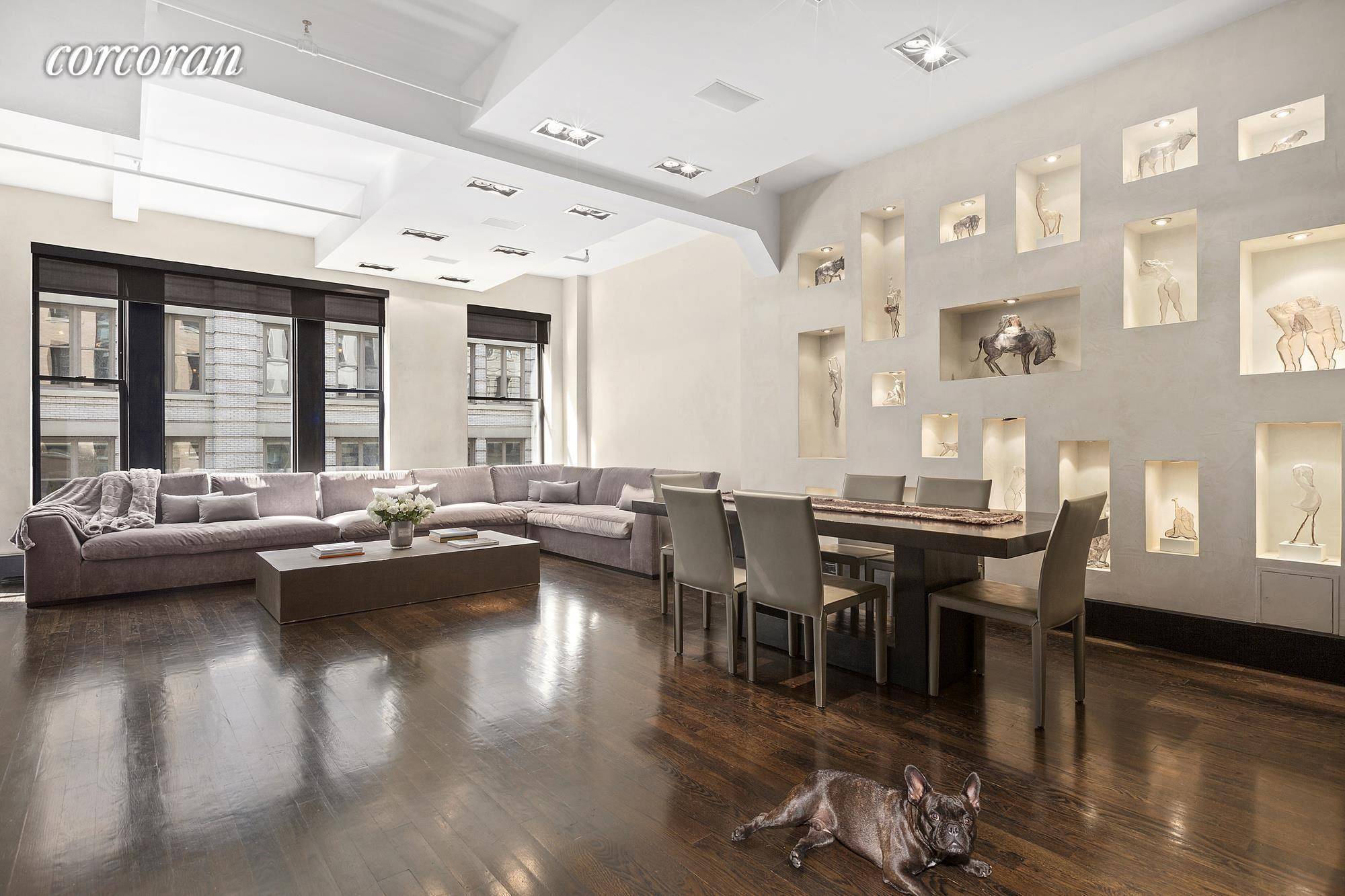 Spectacular condo loft right of the Fifth Ave located on 9 West 20th Street NY NY 10011 in the very trendy FlatIron neighborhood.
