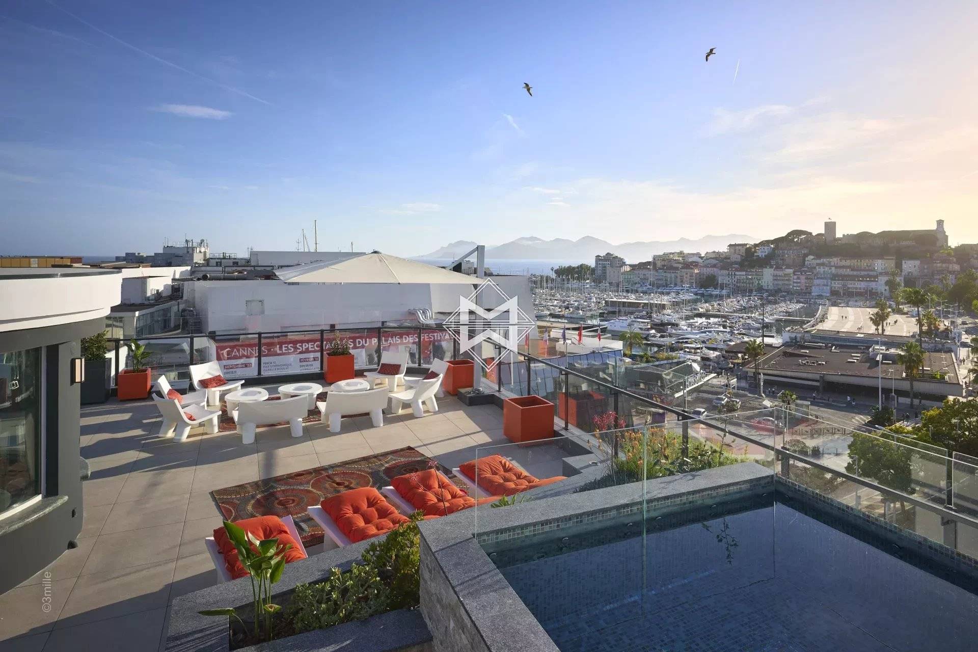 CANNES CROISETTE - Amazing Penthouse with pool facing the Palais
