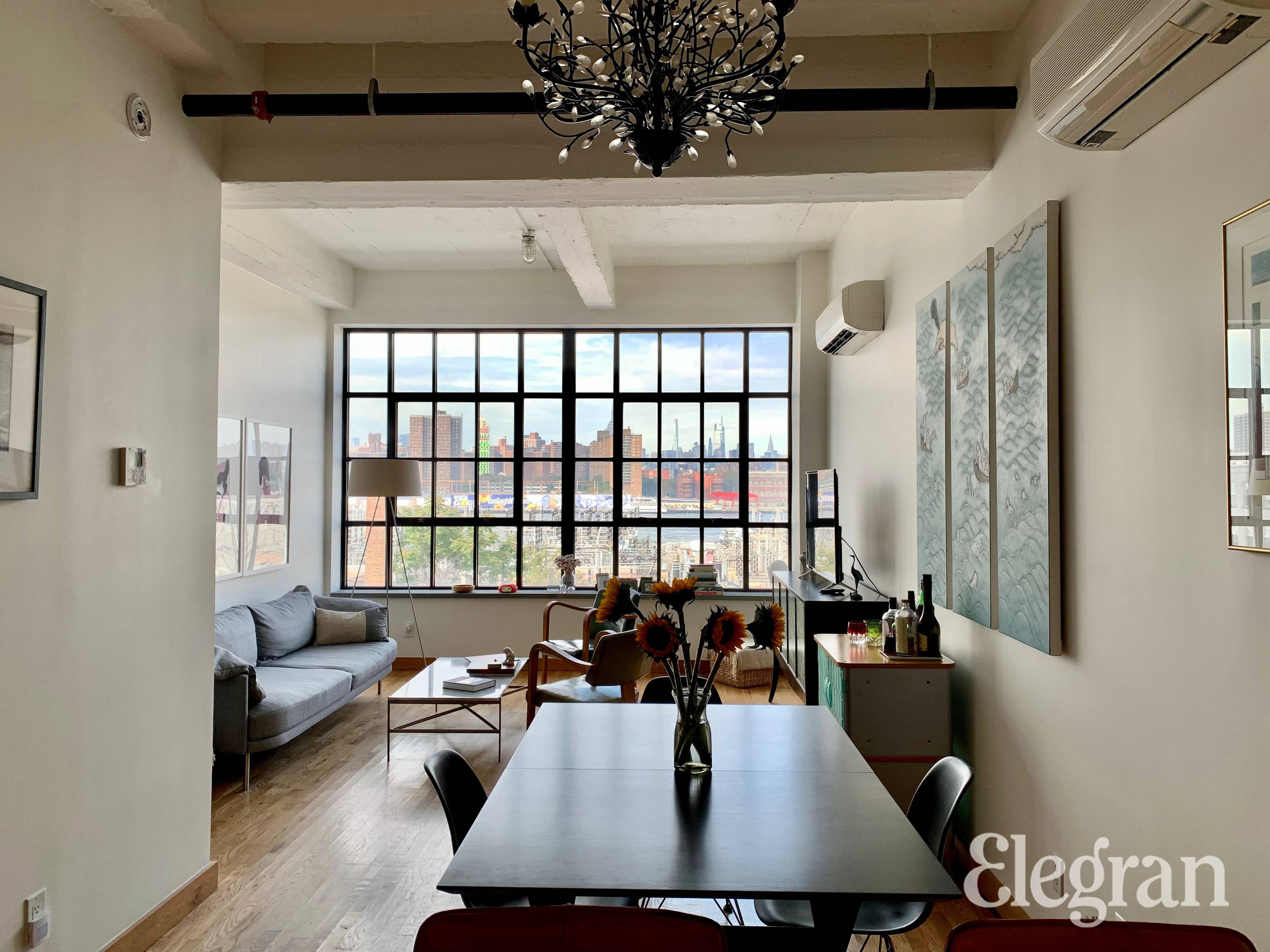 Located in prestige Dumbo Vinegar Hill this unique loft space features original factory details throughout, high ceilings, dramatic black steel framed windows with direct New York City skyline, Williamsburg, and ...
