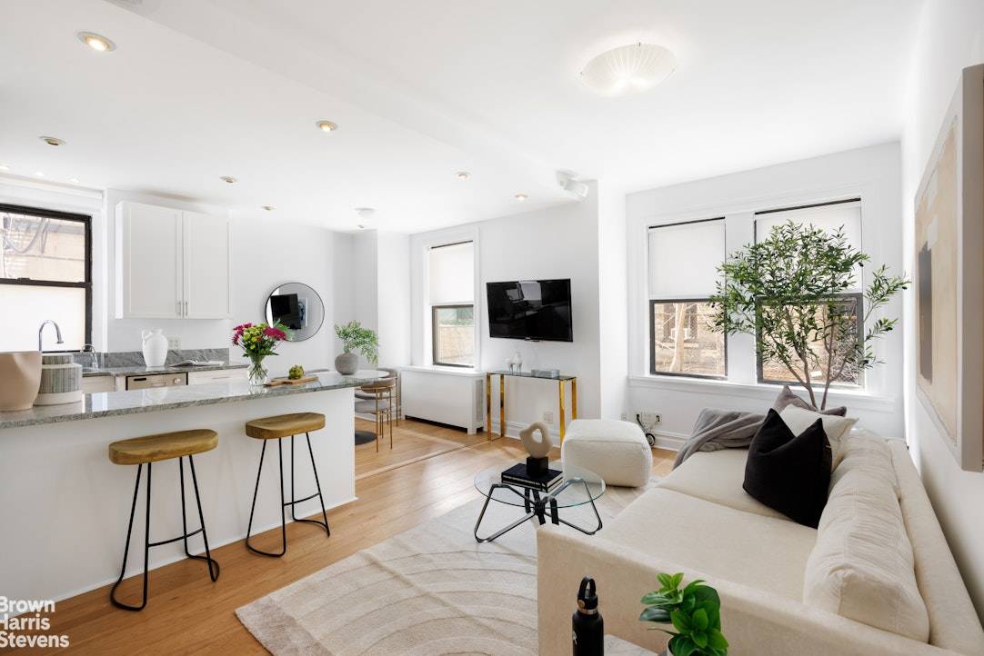 Bright amp ; Peaceful One Bedroom SanctuaryThis sunny south facing one bedroom has been thoughtfully renovated to create a serene sanctuary in the heart of the Upper West Side.