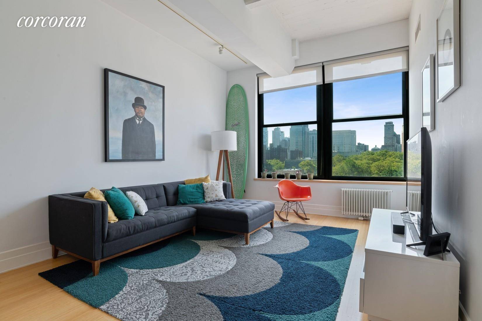 Authentic one bedroom loft offered for lease in one of DUMBO's most coveted condos, 70 Washington Street.