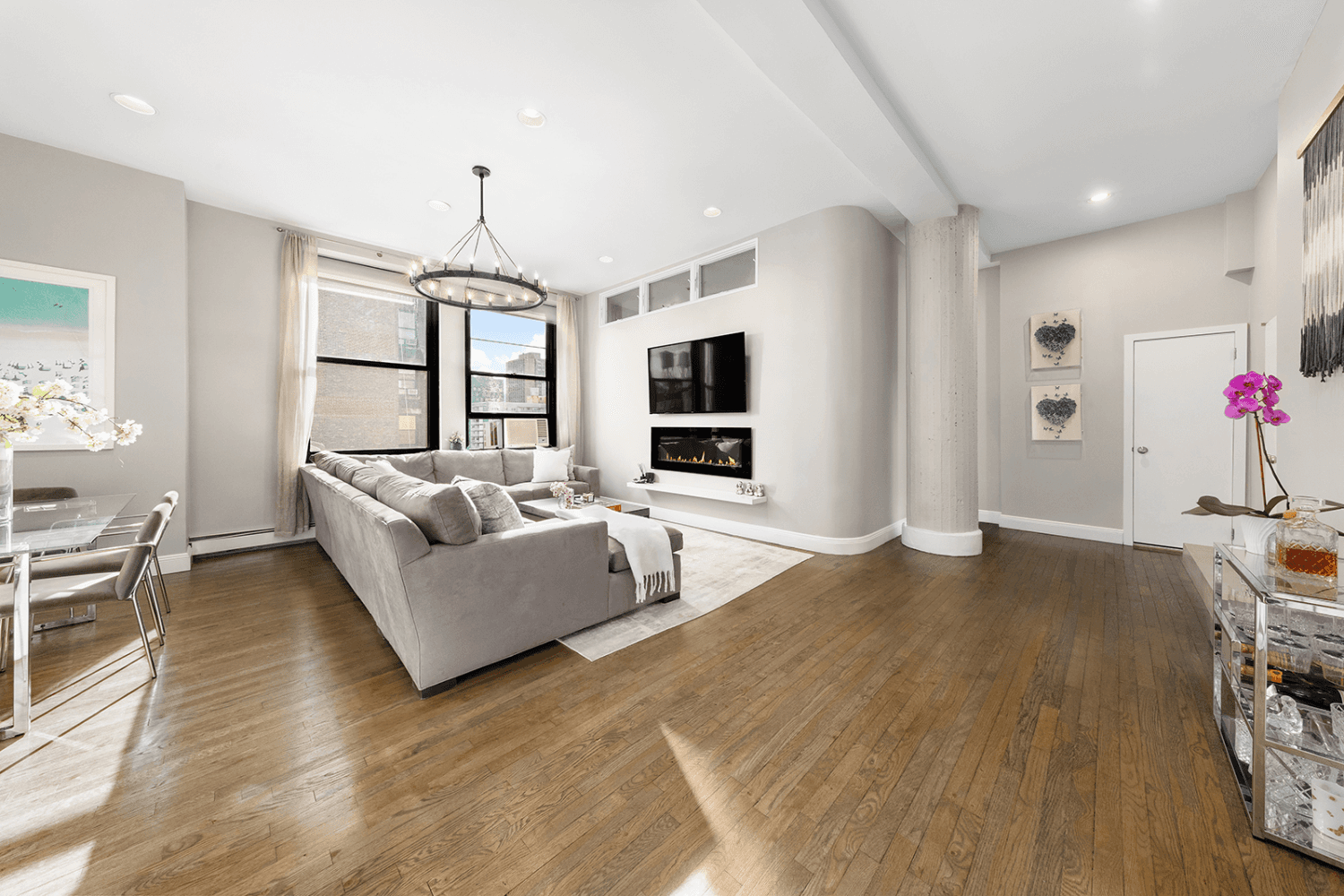 Sun Blasted Renovated One Bedroom Loft plus 2nd Bedroom Home Office Den with High Ceilings at the Full Service 250 Mercer Street in Noho Greenwich VillageWelcome to this exceptional renovated ...