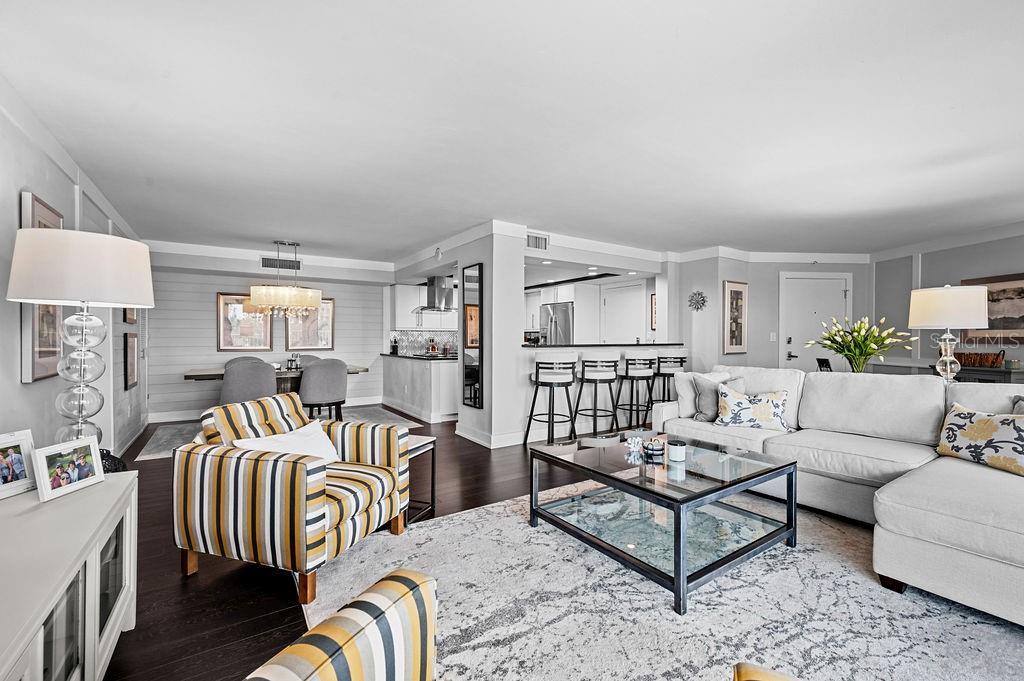 The open floor plan makes the living space inviting and relaxing.