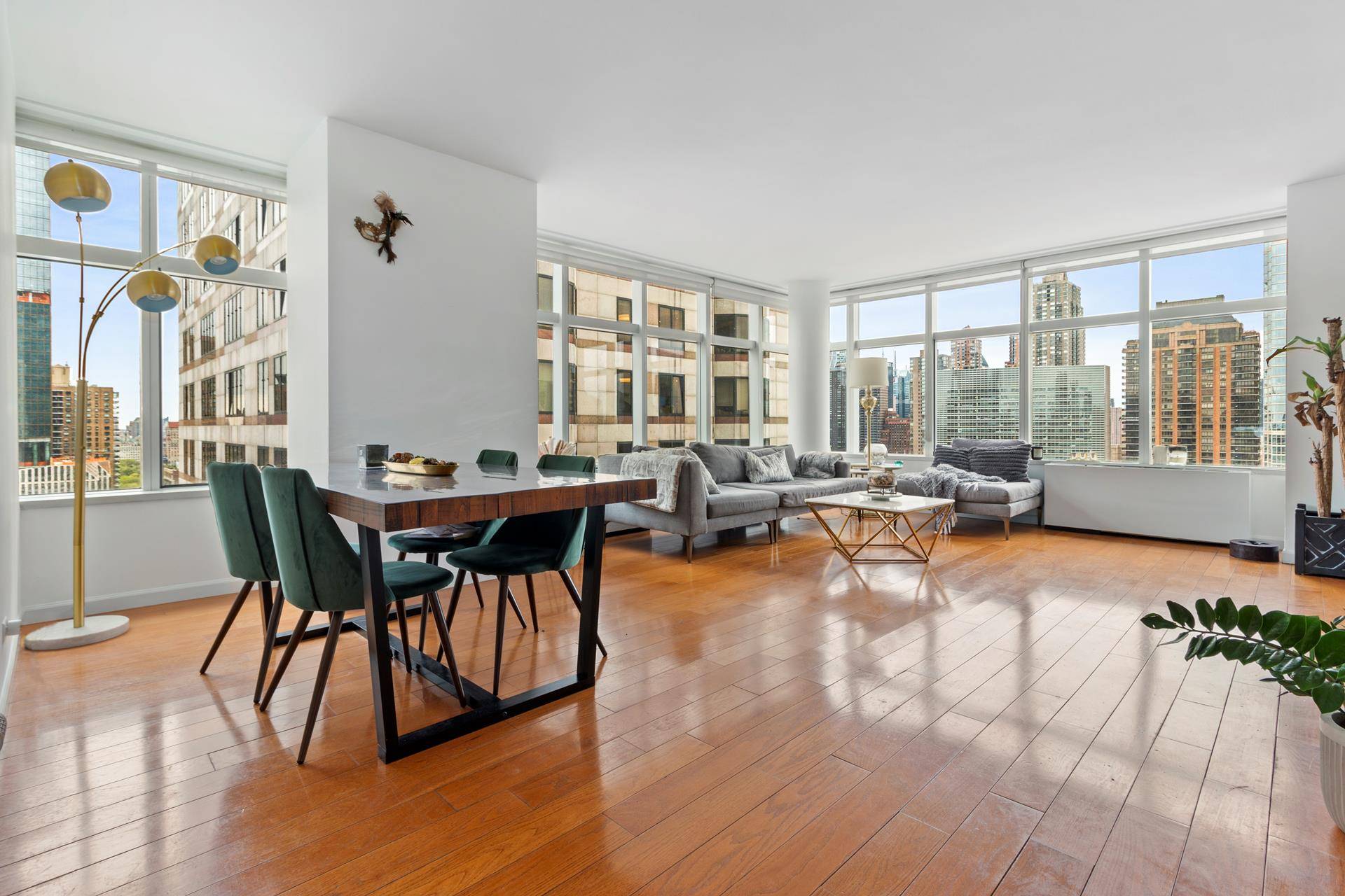 Live in absolute luxury and take in the sweeping Hudson river and skyline vistas from this 27th floor, corner 2 Bedroom, 2 and a half Bathroom home.