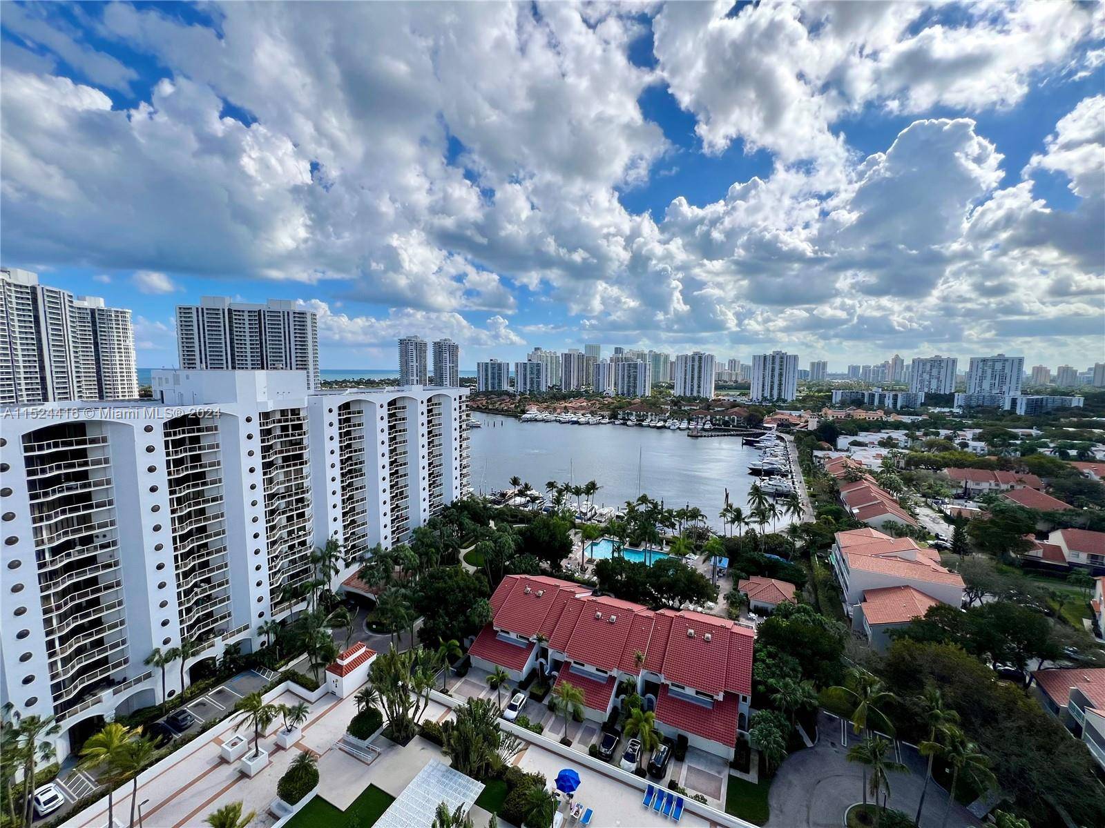 Spacious and furnished 2 2 split plan to indulge in panoramic views of marina, city, intracoastal, and ocean.