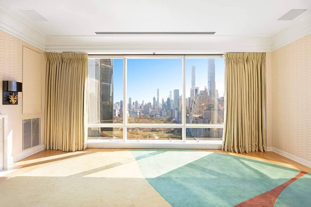 Perched high above Central Park at One Central Park West, this sun flooded corner residence has been meticulously upgraded to the highest standard and boasts expansive vistas of Central Park ...