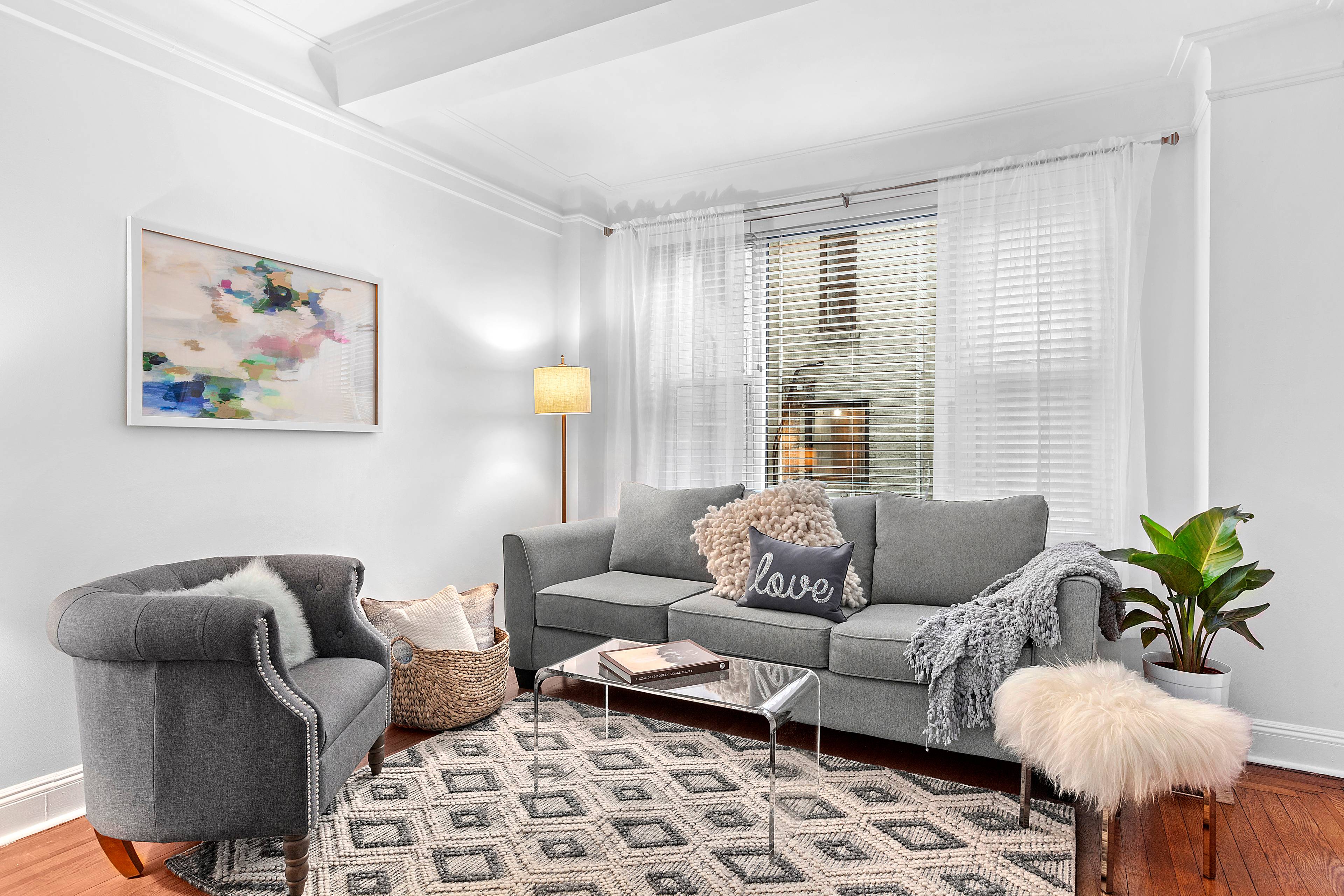 A charming quiet pre war Park Avenue studio apartment is spacious and gets great light.