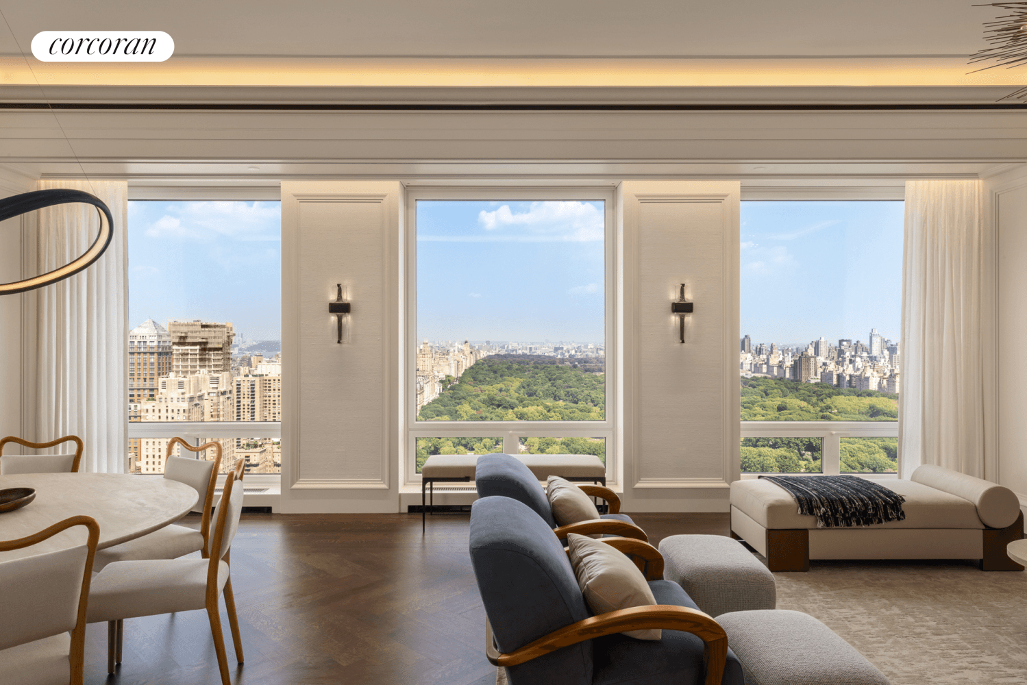 220 Central Park South's 39A is a 3, 112 SF three bedroom, three bathroom plus powder room home, offering 3 exposures north to expansive Central Park views from the living ...