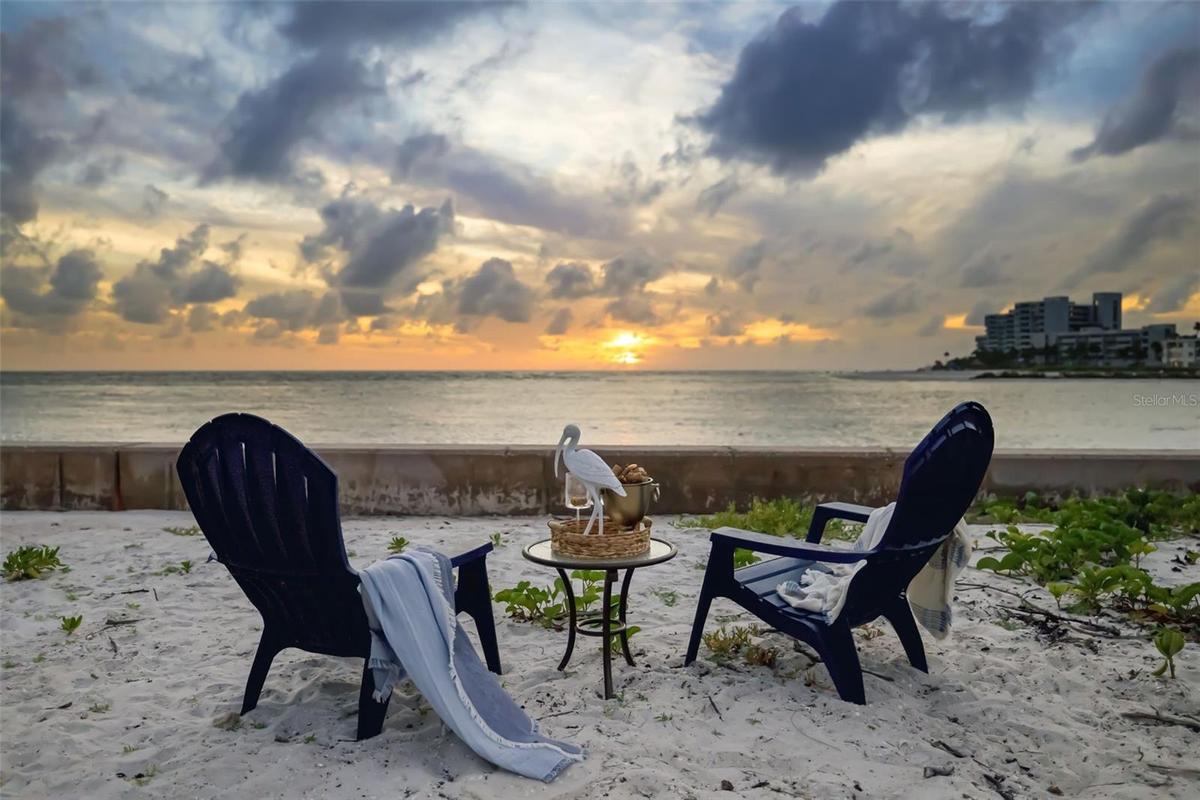 You can enjoy your sandy area beyond your pool or step just 3-doors down to the private deeded beach access for Lido Shores homeowners and relax right