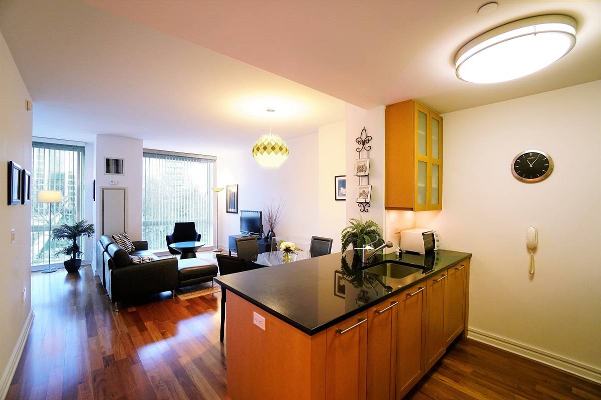 Furnished Spacious High end Alcove Studio w Tree lined Open View Full service Luxury Condominium w Details and Quality Construction NO FEEAPARTMENT Apartment Features wide and tall windows to the ...