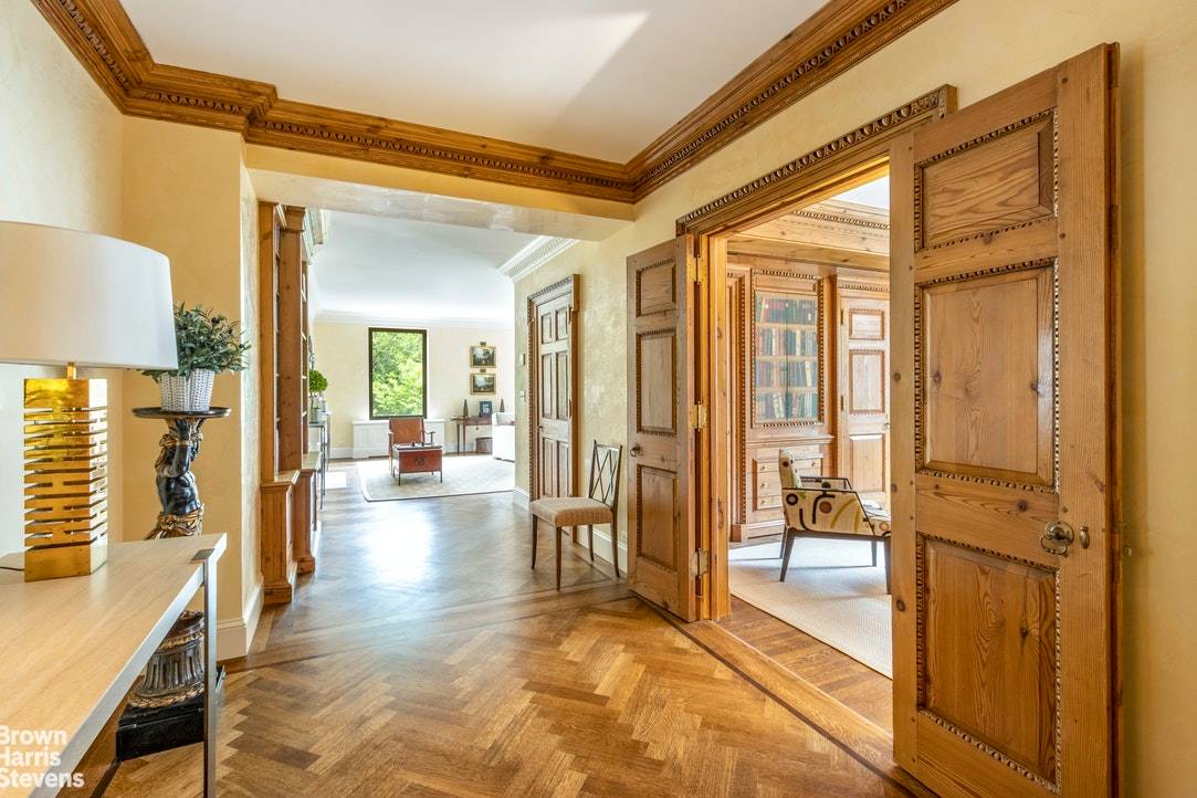 Entering directly from the elevator into a foyer spilling into a spacious gallery to the elegant living room with WBF, at once you face Central Park West through branches and ...