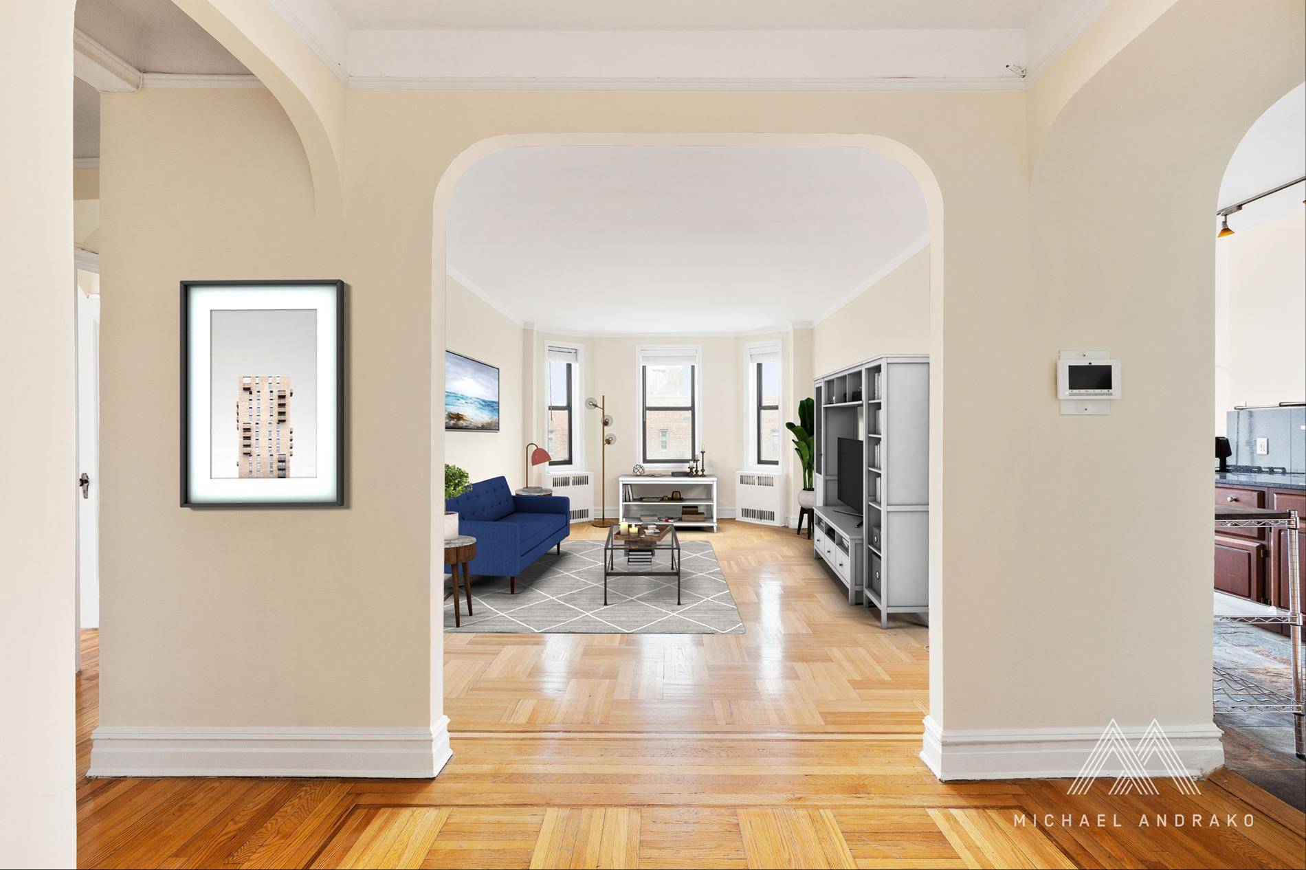Welcome to The Madison, Apartment 6B a PreWar Coop located in the Jackson Height Historic DistrictThis spaciously oversized One Bedroom, One Bath unit features a charming historic entry way with ...