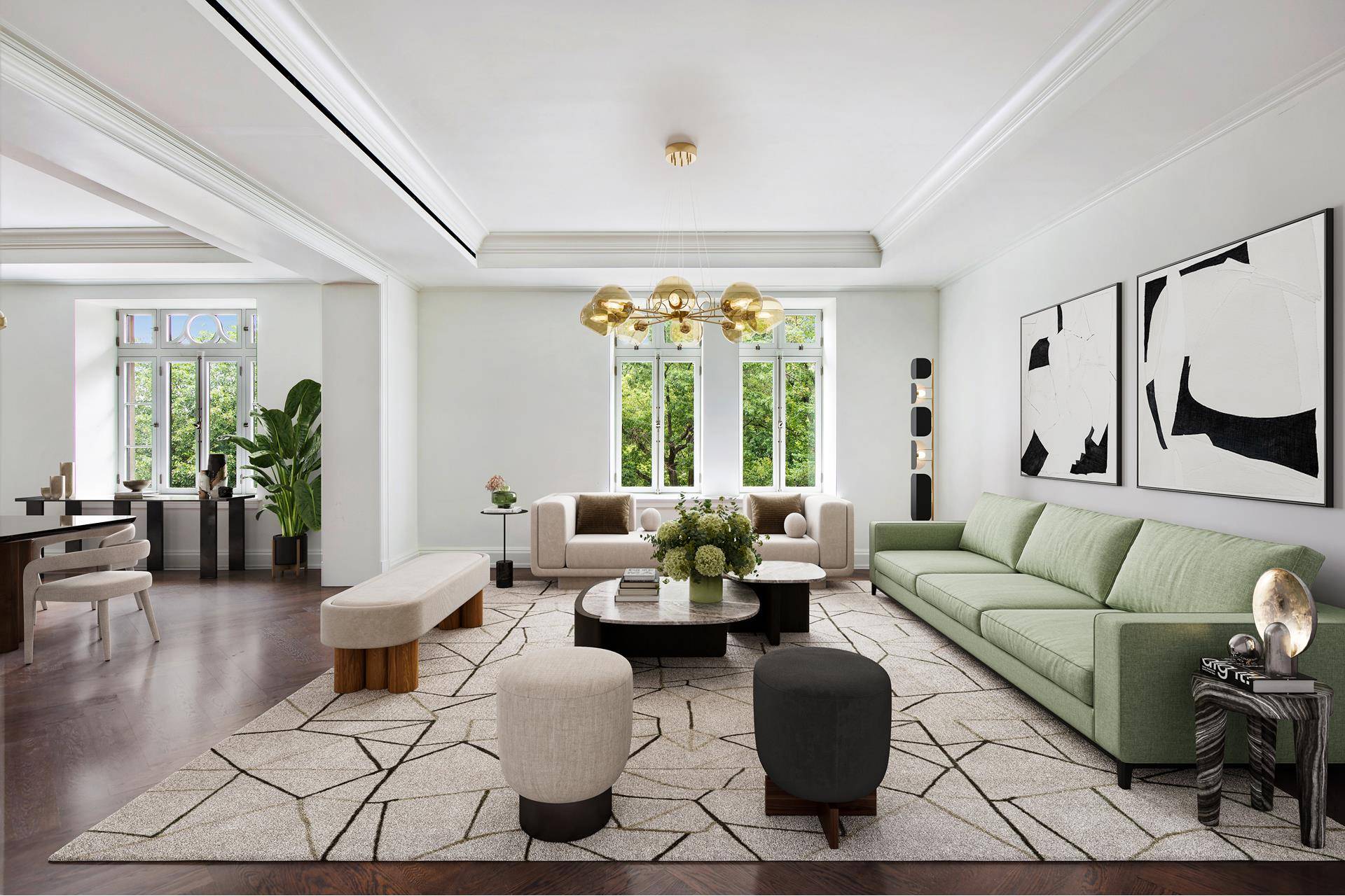 This one of a kind five bedroom, five and a half bathroom home offers park views in the Upper West Side's most coveted Pre war building the newly upgraded, restored ...