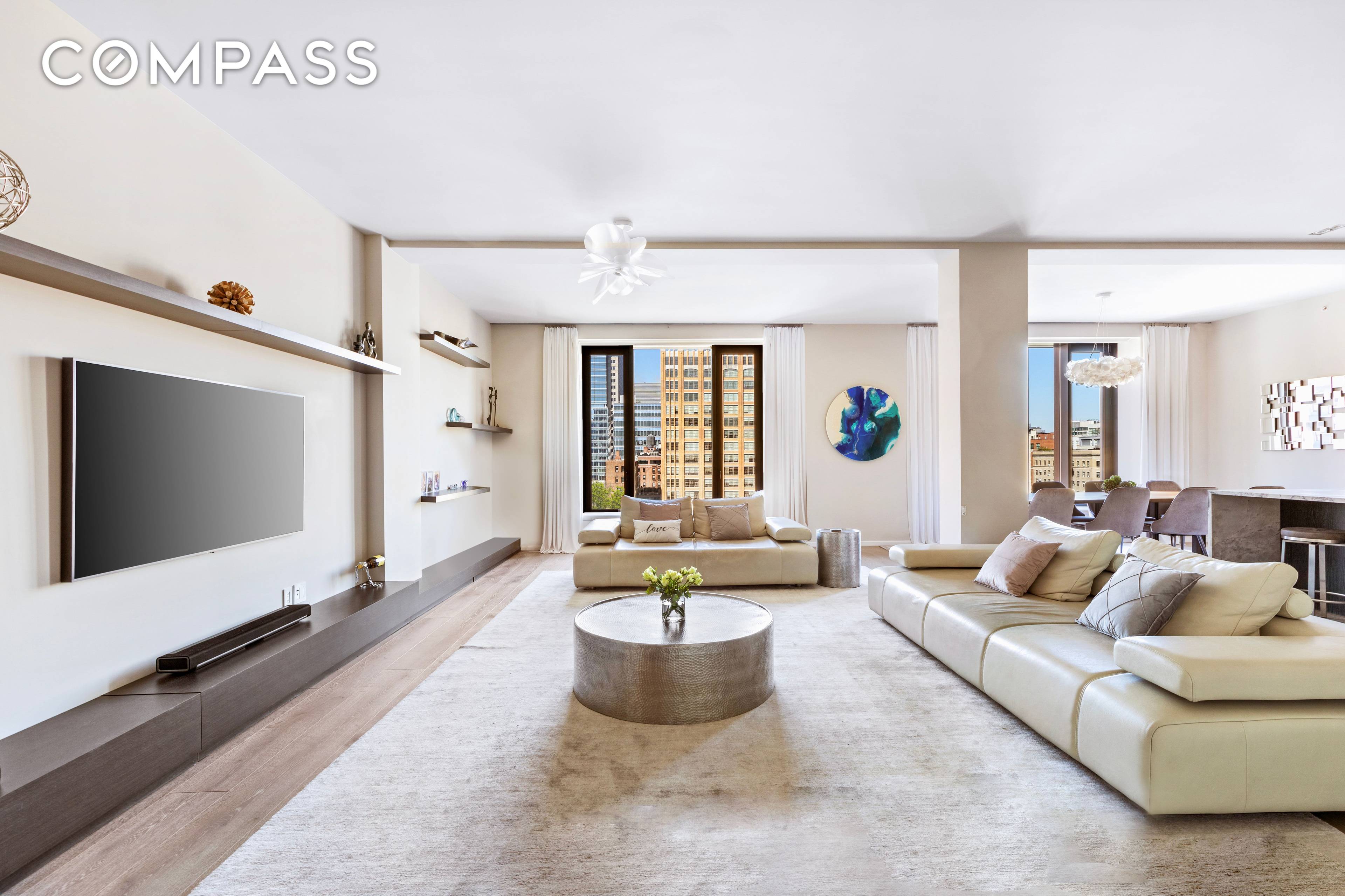 Extraordinary in every detail, this five bedroom, four and a half bathroom loft residence pairs exquisite interiors with breathtaking views in the perfect Tribeca location.