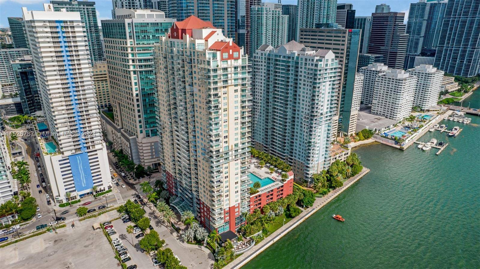 Enjoy the Biscayne Bay View from this beautiful fully furnished 1 1 unit with balcony.