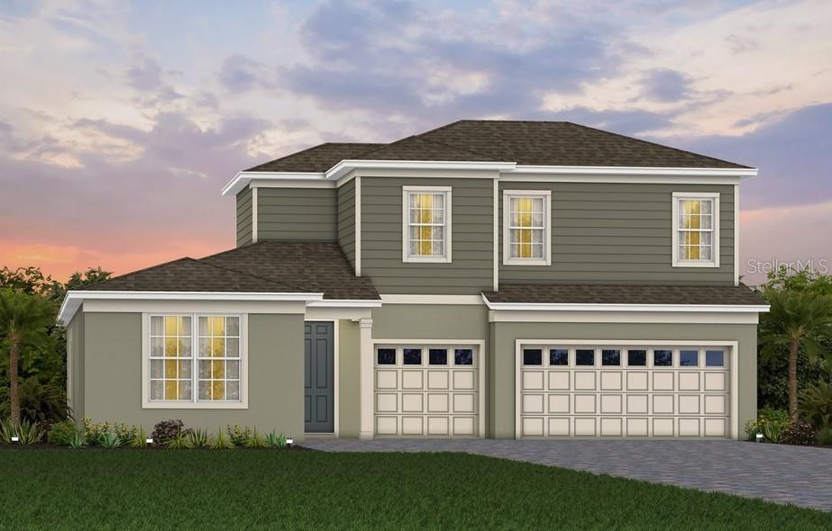 Exterior Design. Artistic rendering for this new construction home. Pictures are for illustrative purposes only. Elevations, colors and options may va