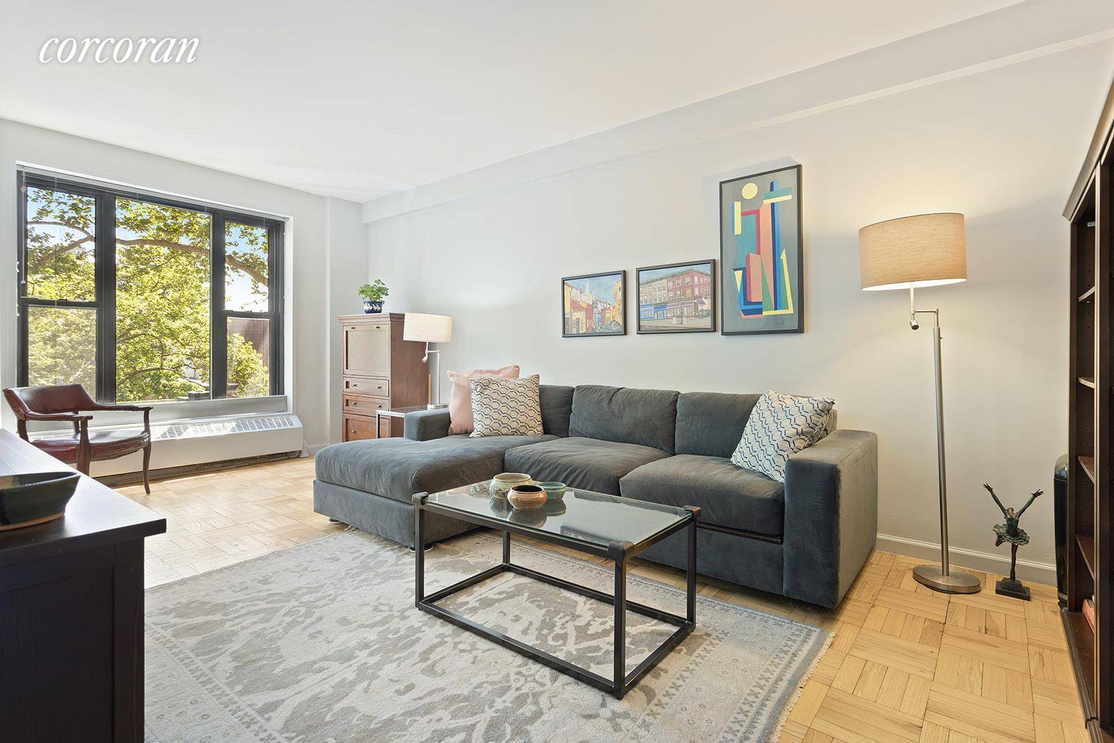 This extra large, renovated home has two exposures with brand new oversized windows framing treetop views of historic Clinton Hill.