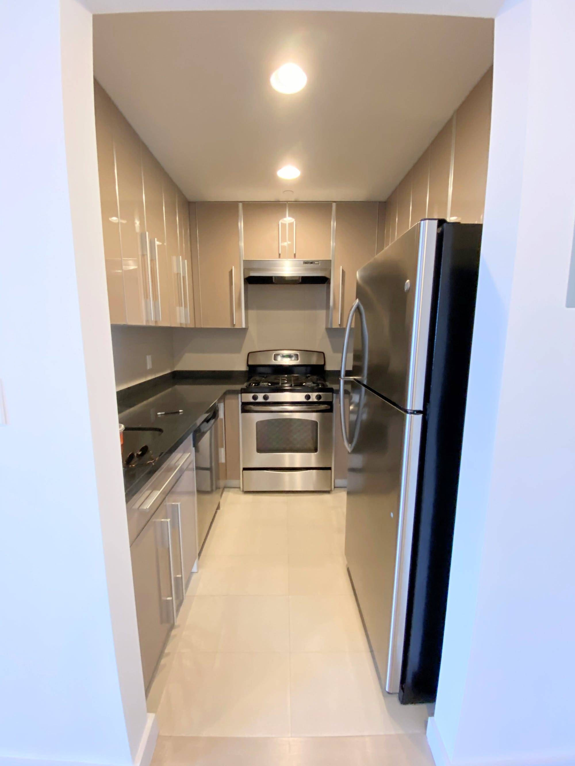SHOWN BY APPOINTMENT ONLY NO FEE and 1 Month FREE Incredible opportunity to rent a large 1 bedroom apartment with 2 full bathrooms with a large private terrace.