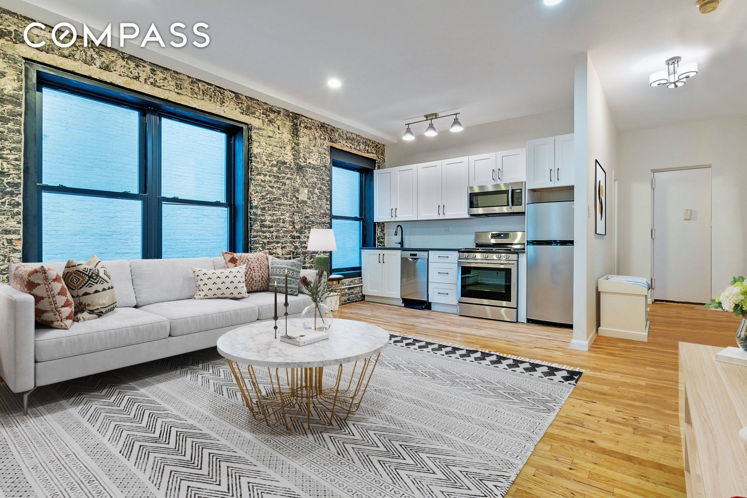 This well designed, move in ready 2 bedroom, loft style home will charm you instantly with its high ceilings, large windows, exposed brick, oak flooring and expansive layout.