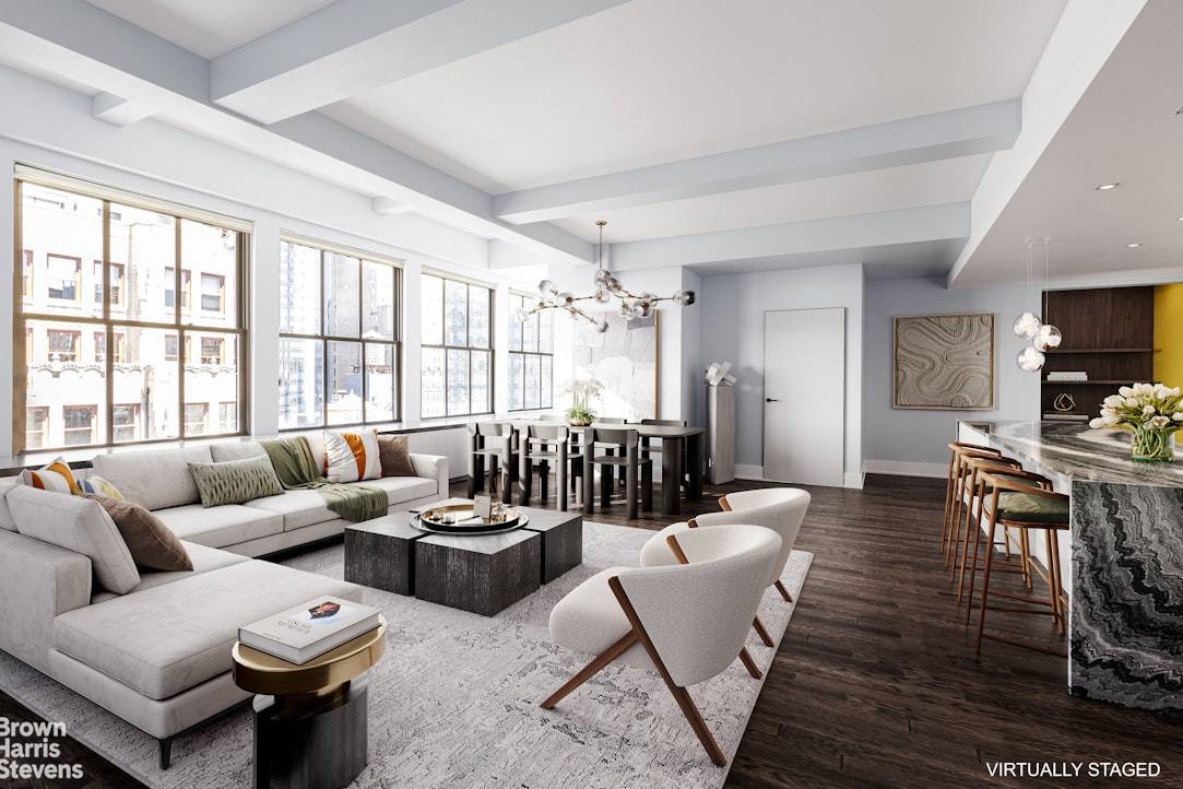 PICTURE PERFECT 3 BEDROOM NOMAD LOFTThis high floor condominium home is perfectly perched above NOMAD while looking Midtown to the North and Hudson Yards to the West.