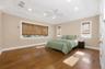 Oversized Bedroom, Custom Windows, Wood Floors, Vaulted Ceiling & Ceiling Fan