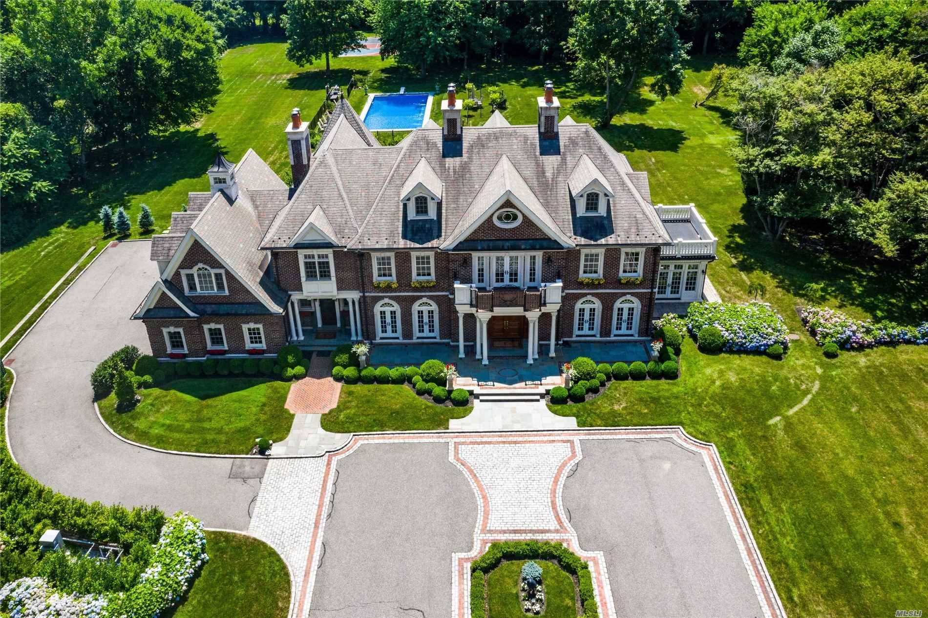 Grace Meadow French Multi Gabled Custom Brick Colonial on Beautiful White Gate Drive.