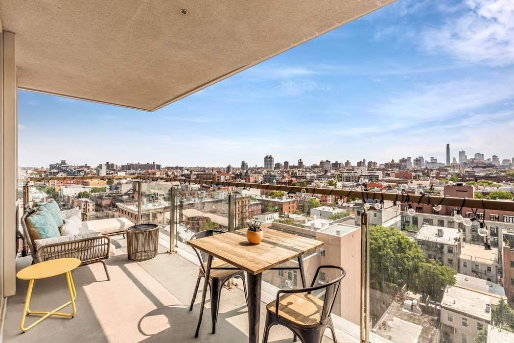 This stunning two bedroom, two bath Williamsburg home offers two private terraces, south west, and east delivering living room sunsets and master suite sunrises.