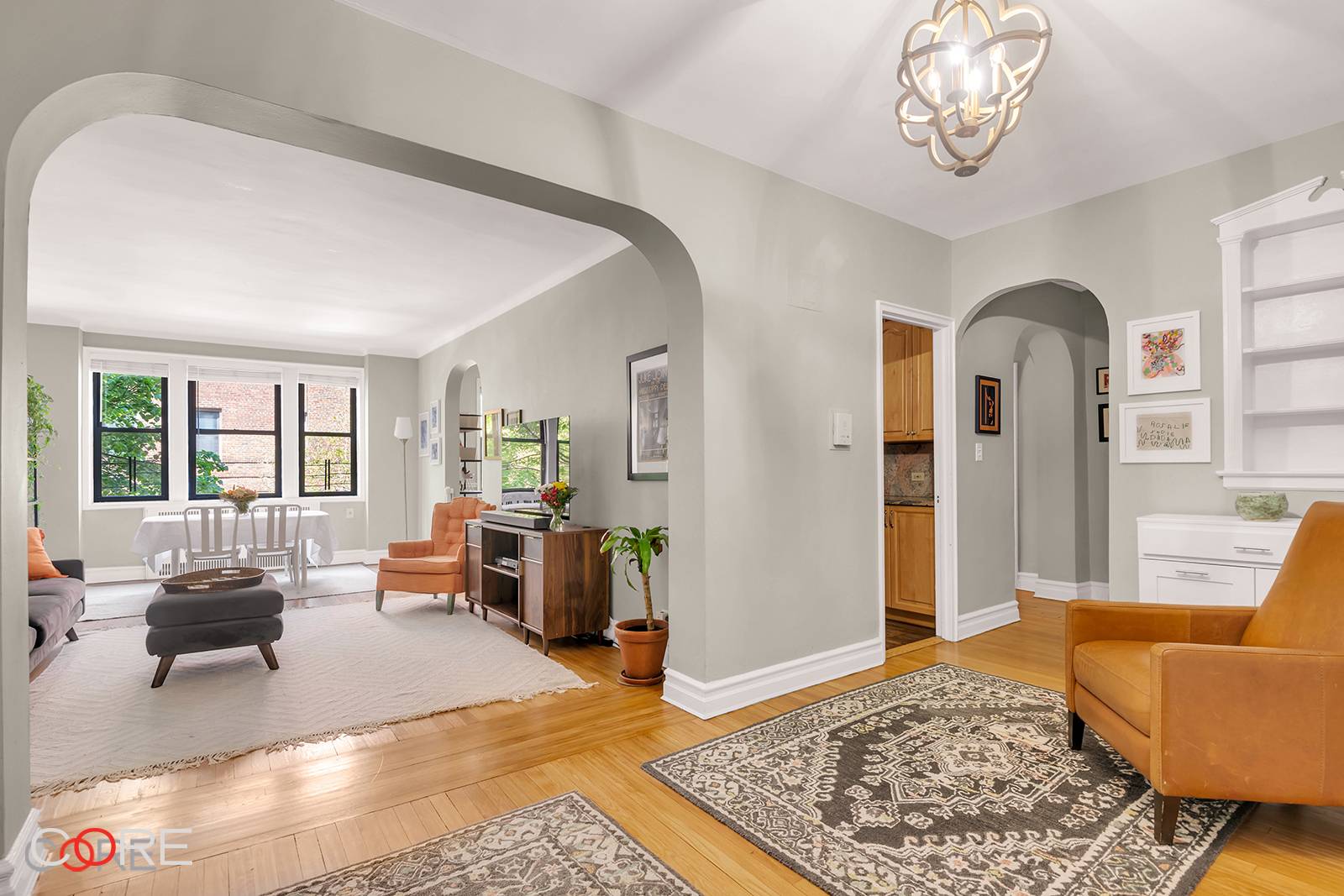 Enjoying the charm of a gorgeous historic tree lined block, this fully renovated two bedroom, two bath corner home offers great natural light, original pre war sculptural detail, immaculately refinished ...