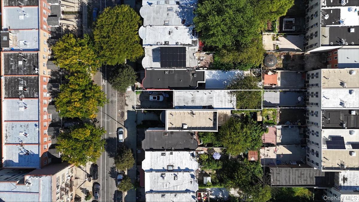Aerial perspective of suburban area