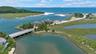 Aerial view of a large body of water