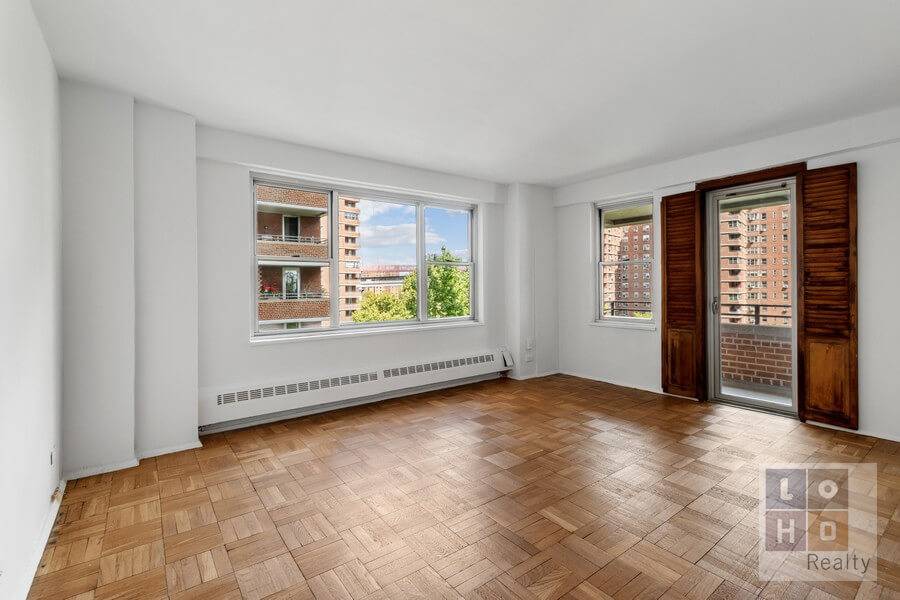This great 2 bedroom with balcony apartment has views of the co op s private parks with peeks of the East River and downtown skyline from the private balcony and ...