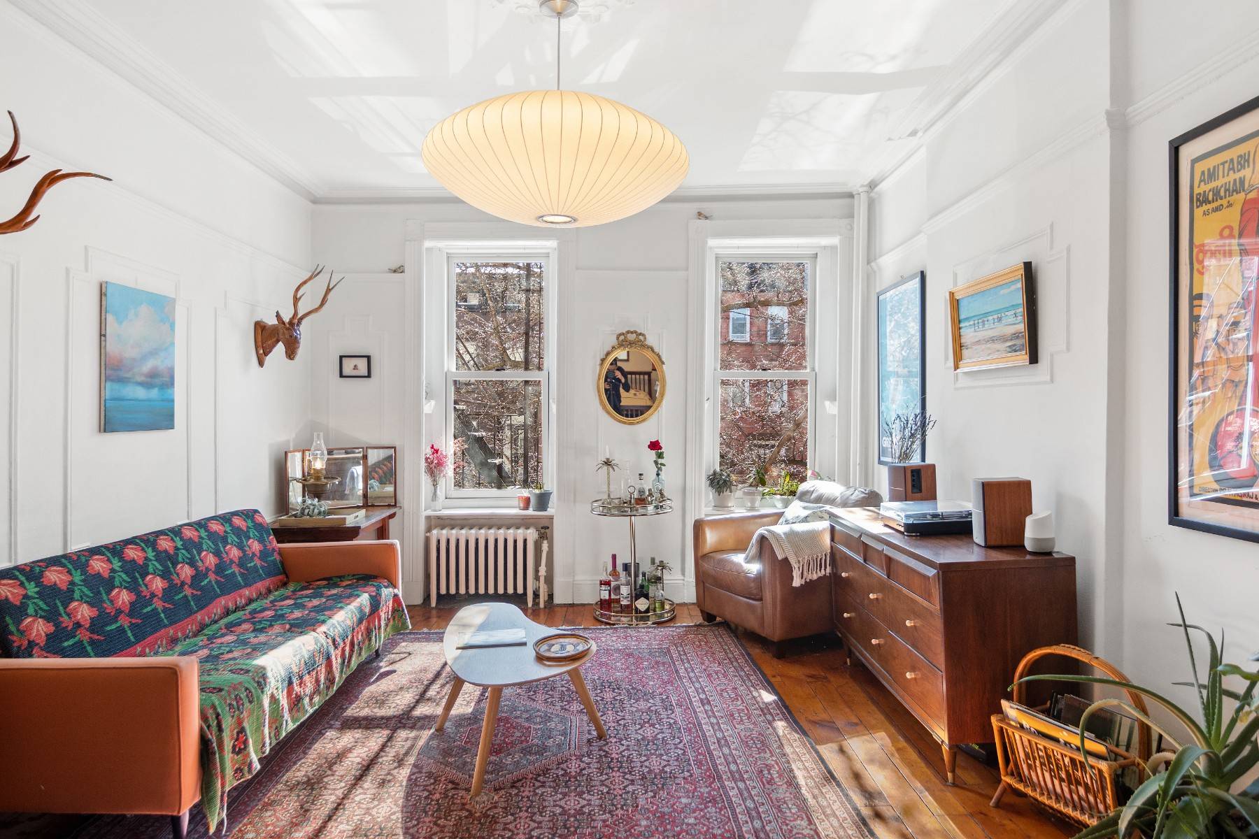 Amazing sun filled apartment with low maintenance at the front of a classic pre war, brownstone co op in the heart of Park Slope.