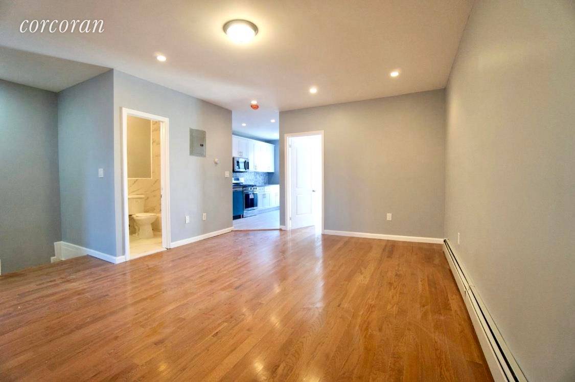 Newly renovated 3 bedroom with all new modern kitchen and bath 6min to 3 train and across the street from a lovely park.