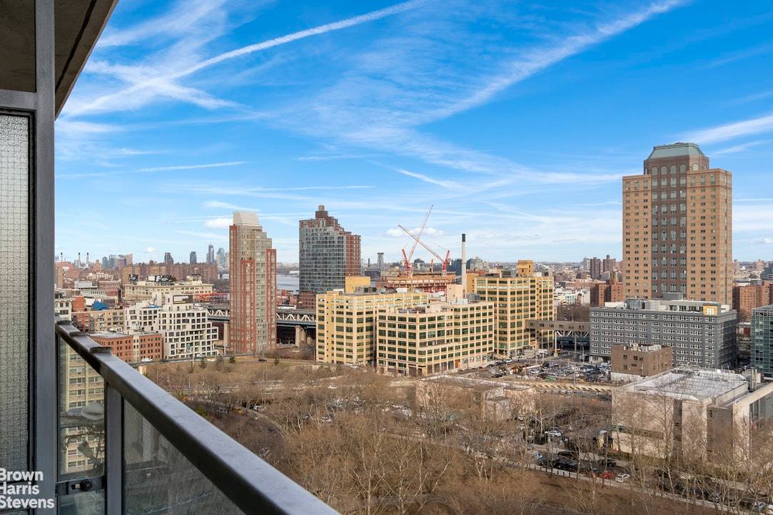 Rare opportunity to purchase a TURN KEY ready spacious one bedroom home with sweeping views of Brooklyn and Manhattan from your own private balcony and bedroom.