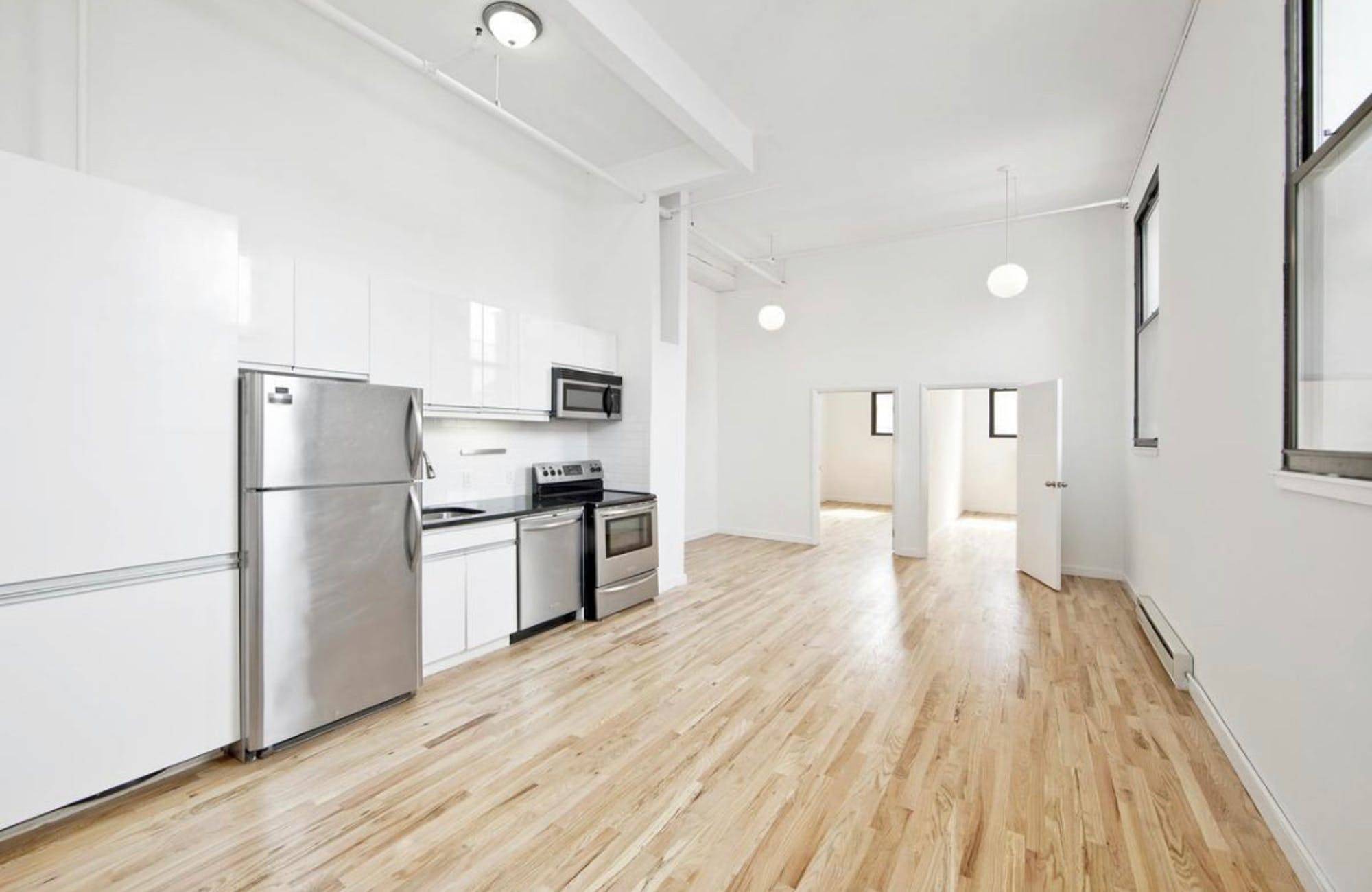 True 3 Bedroom 1 Bathroom apartments with 14 ceilings, large windows that provide natural light in this airy unit.