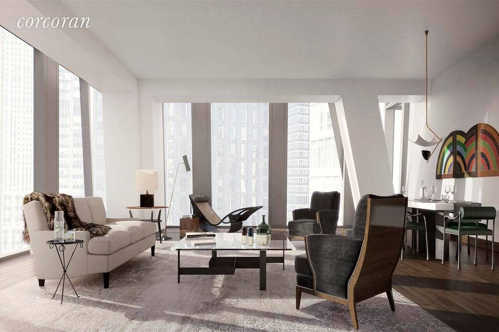 With interior design by New York based architect, designer and artist Thierry Despont, Residence 26C is a 2, 178 SF 202.