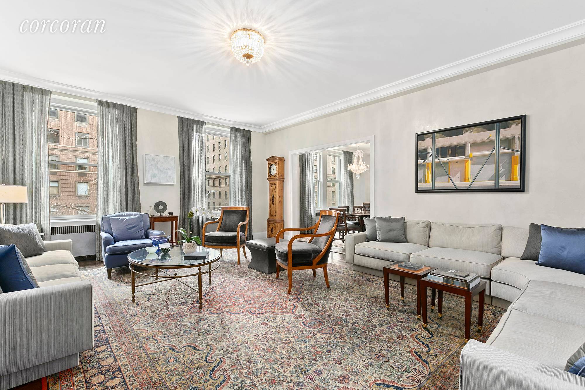 955 Park Avenue, Apartment 2EW, located on the 3rd floor, is a grand and beautiful full floor home that spans 75 overlooking Park Avenue.