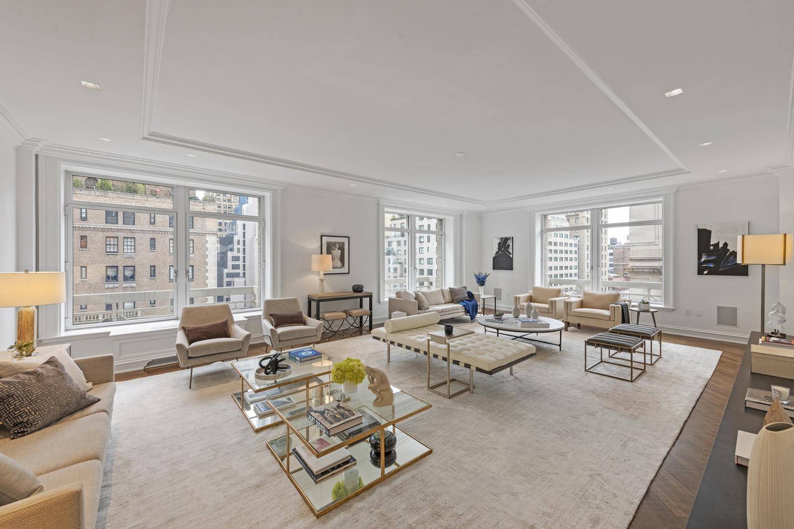 A palatial full floor condo overlooking Park Avenue, this Tony Ingrao designed 6 bedroom, 6.