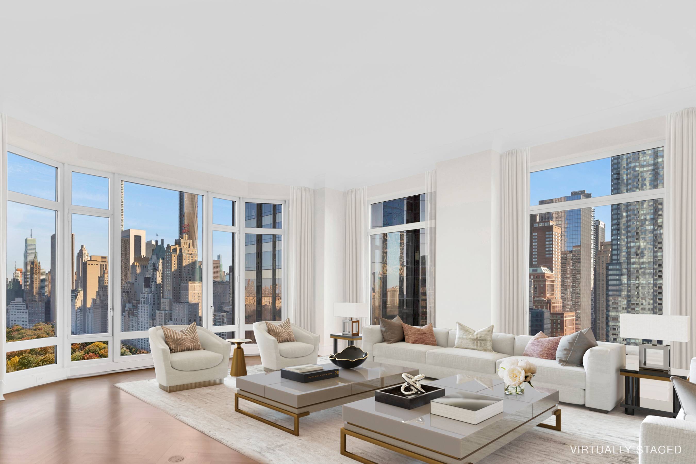 Panoramic Central Park Views Three Bedroom in the Tower at 15 Central Park West Overlooking Central Park from the 24th floor of the Tower at Fifteen Central Park West, this ...