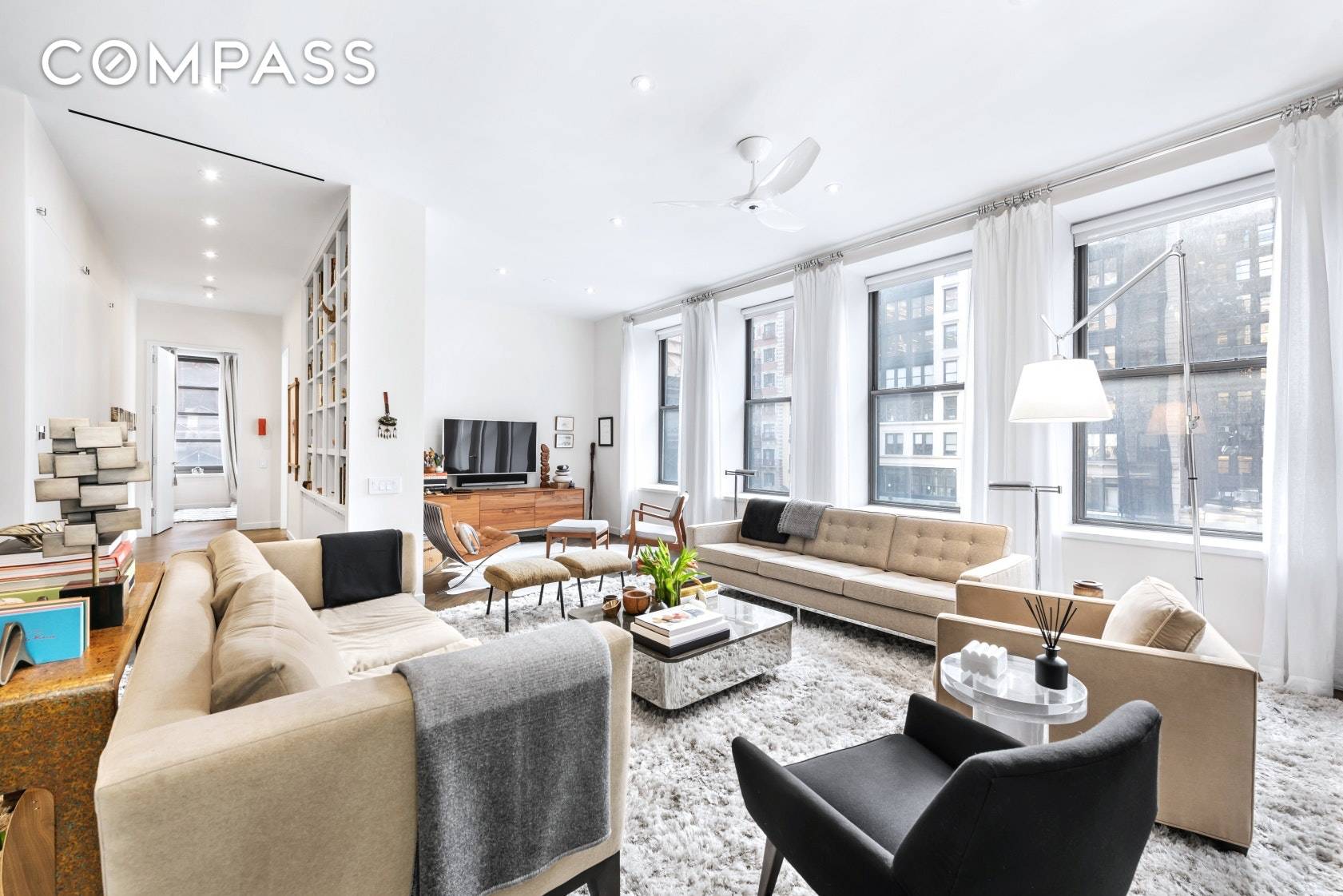 Rare opportunity to experience a superior quintessential New York loft permeated with gorgeous light from 3 exposures and renovated to perfection.