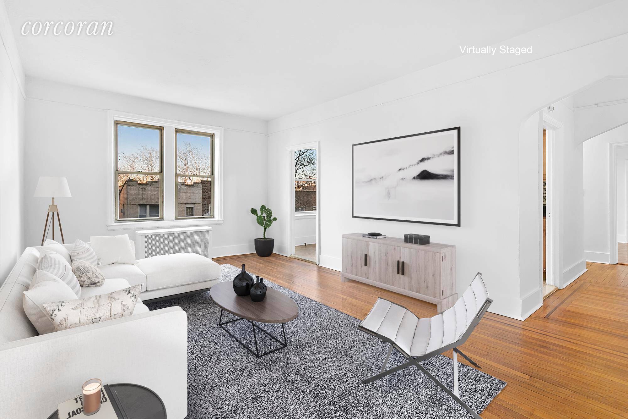 Located at 59 11 Queens Boulevard, an intimate pre war co op building, this recently renovated one bedroom one bathroom is both functional and spacious.