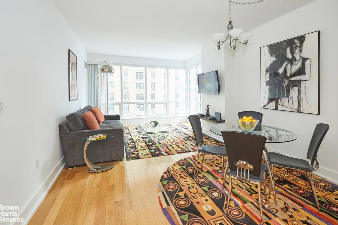 BRING OFFERS ! Come see this stellar 1 bed 1bath quiet and spacious furnished corner window apartment.