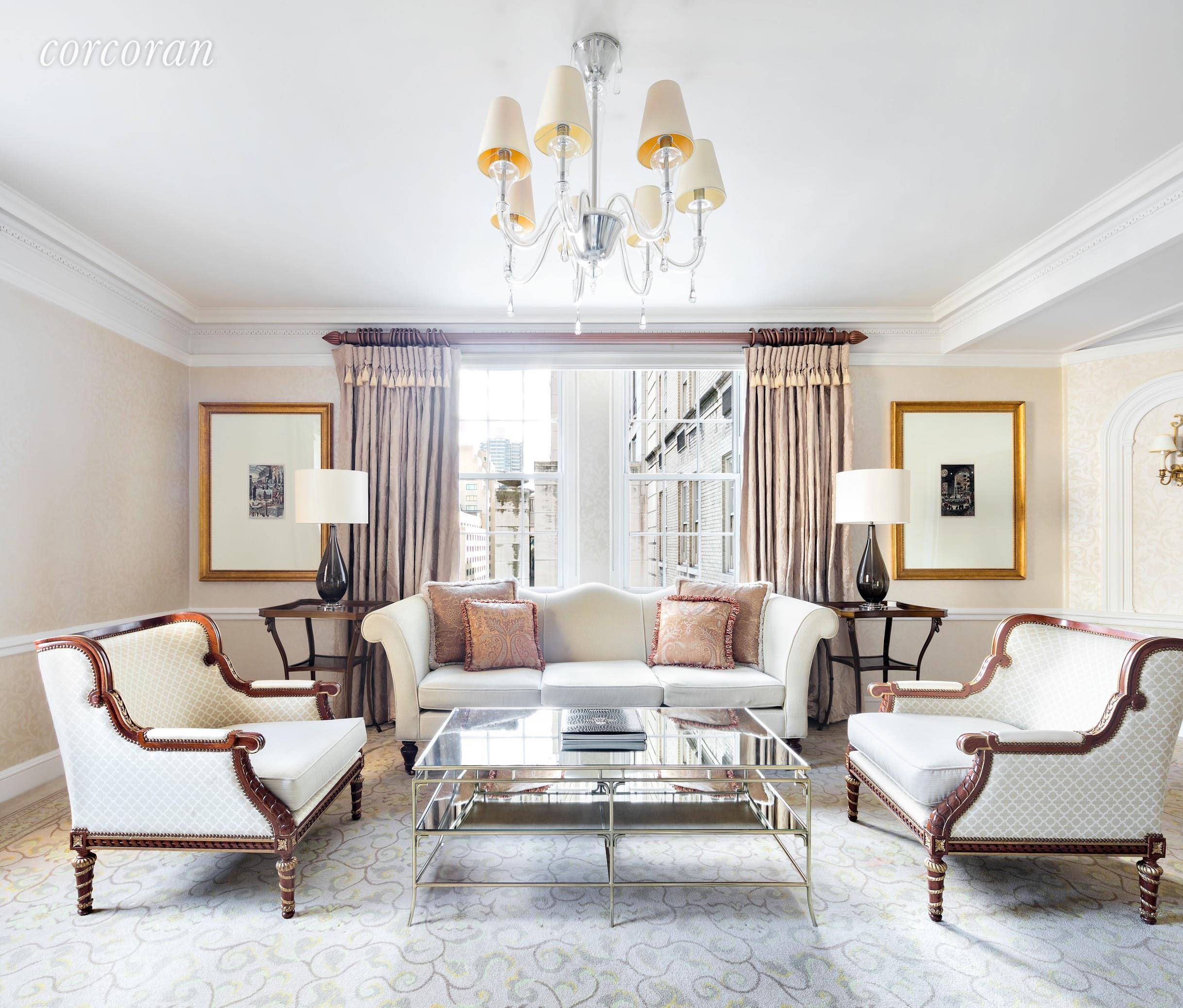 Surrounded by iconic views of Central Park and the Upper East Side, this two bedroom residence is elegant and luxurious.