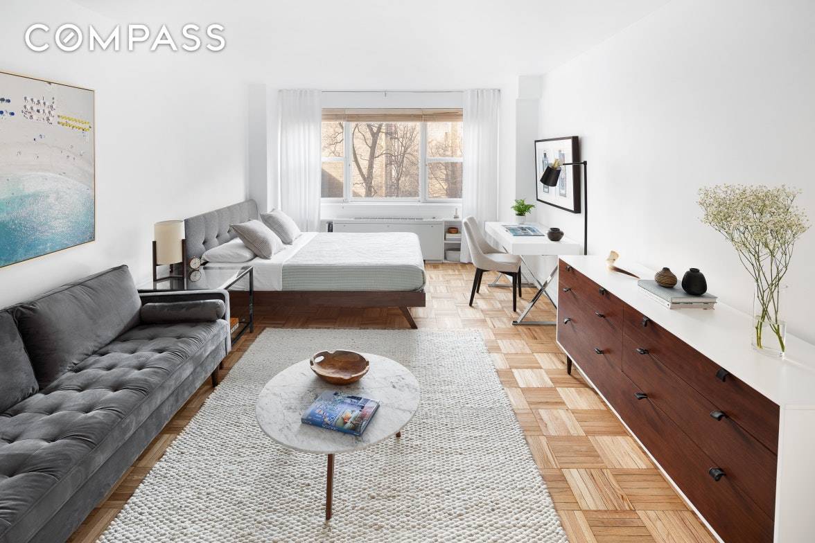 Perfectly proportioned, luxurious and quiet studio available for sale in The John Adams at 12th Street 6th Avenue.