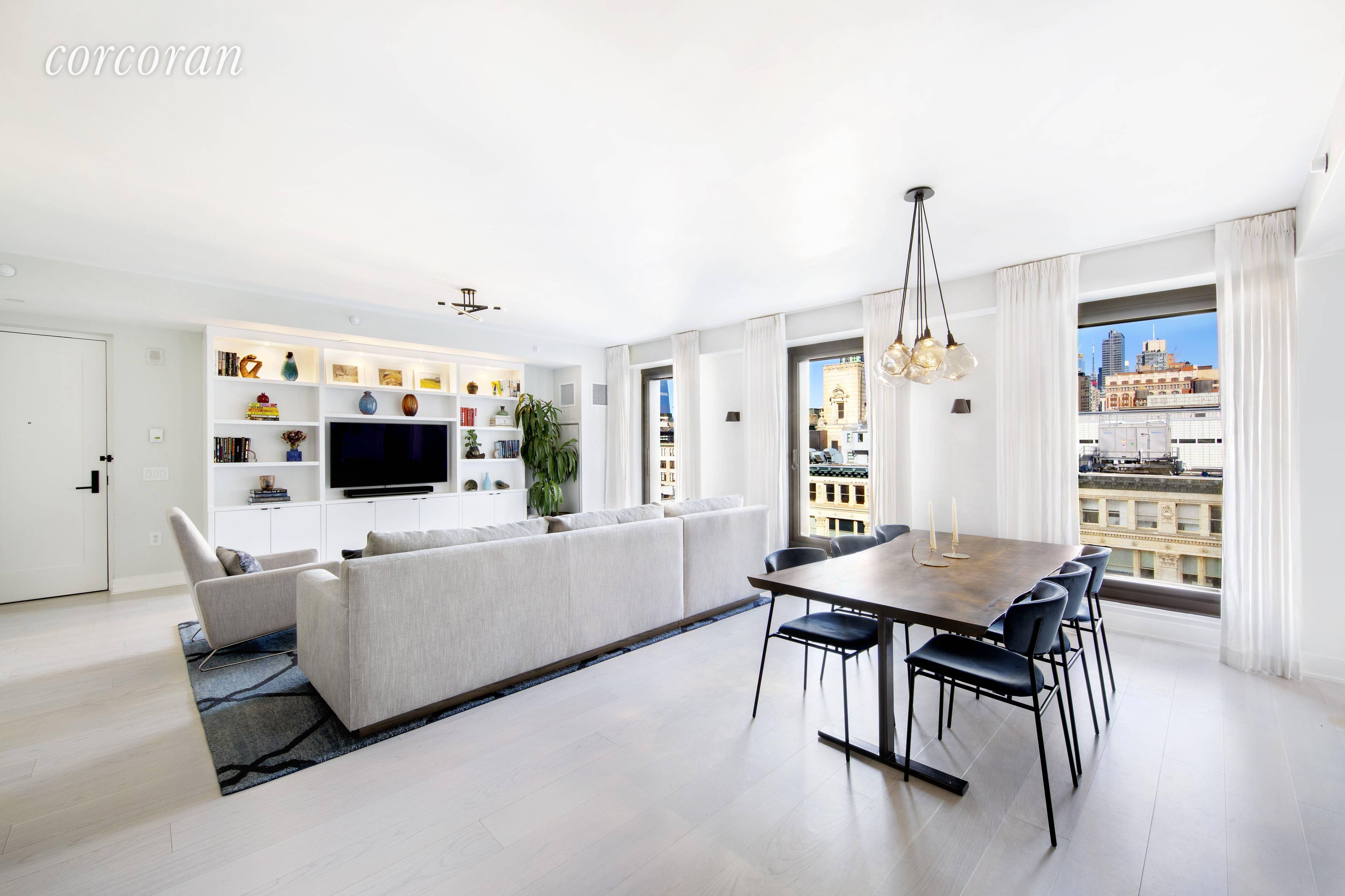 Situated at the crossroads of Flatiron and Chelsea, residence 1204 is the only floorplan of its kind at 55 West 17th Street.
