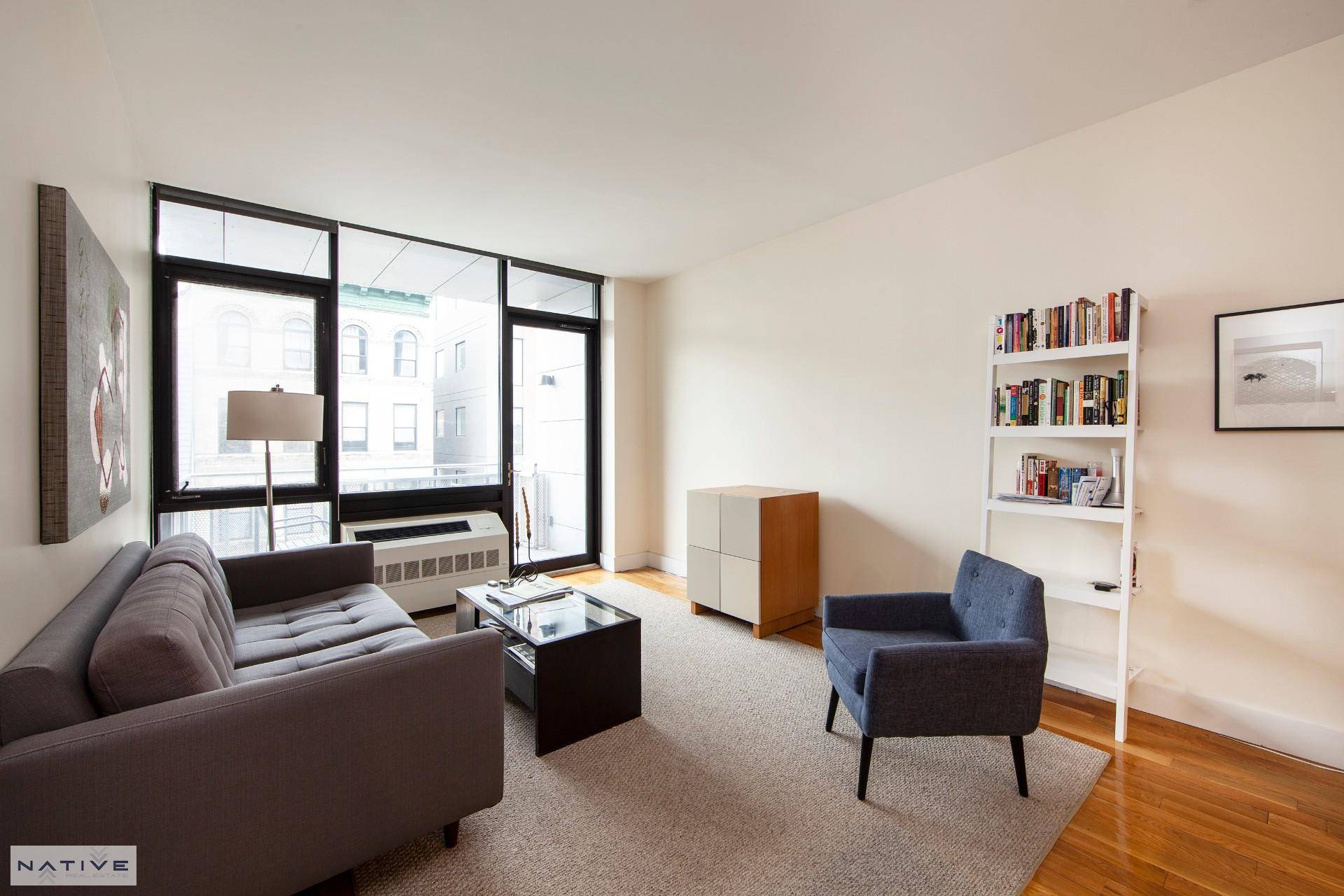 Welcome home to this rare 2 bedroom, 2 bathroom home boasting open style living with floor to ceiling windows elegantly framing Brooklyn views and oak flooring throughout.