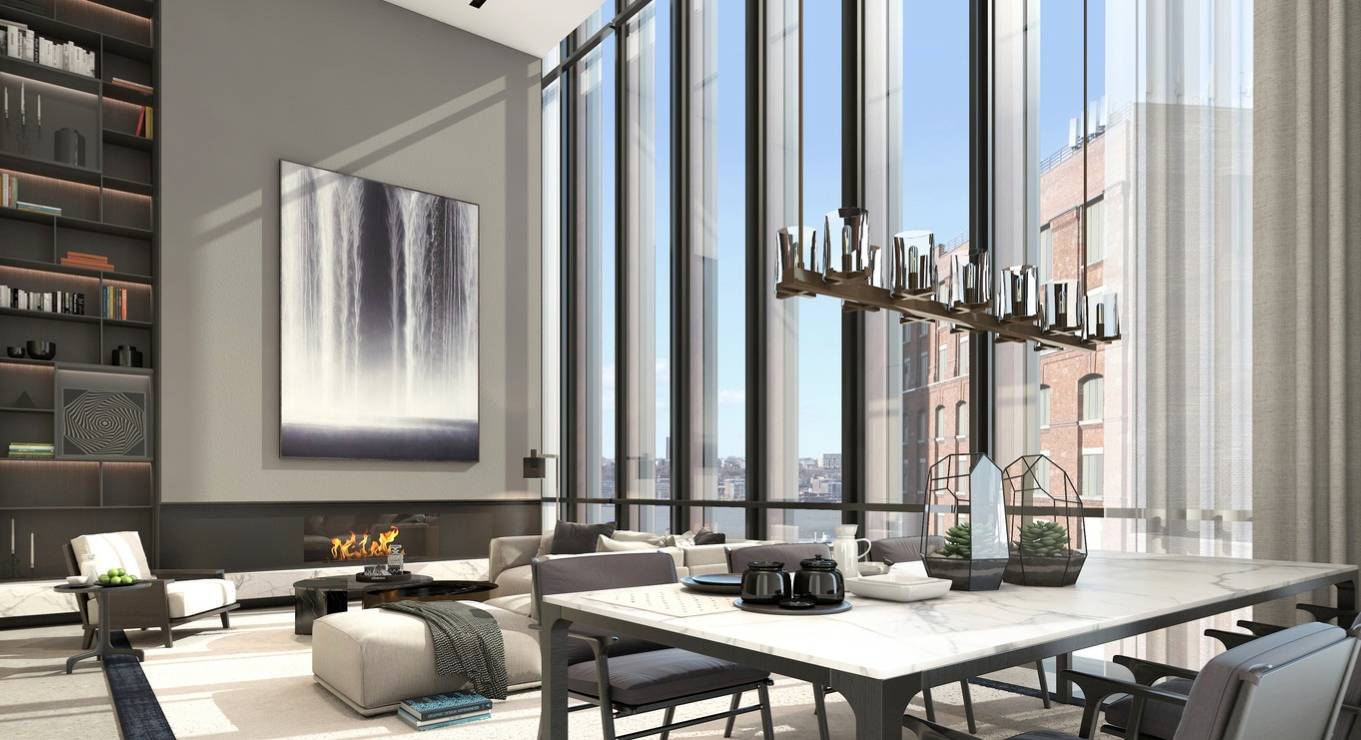 This extraordinary 3, 586 SF floor through duplex sits directly adjacent to West Chelsea s High Line Park, and is drenched in light through oversized southern and northern windows.