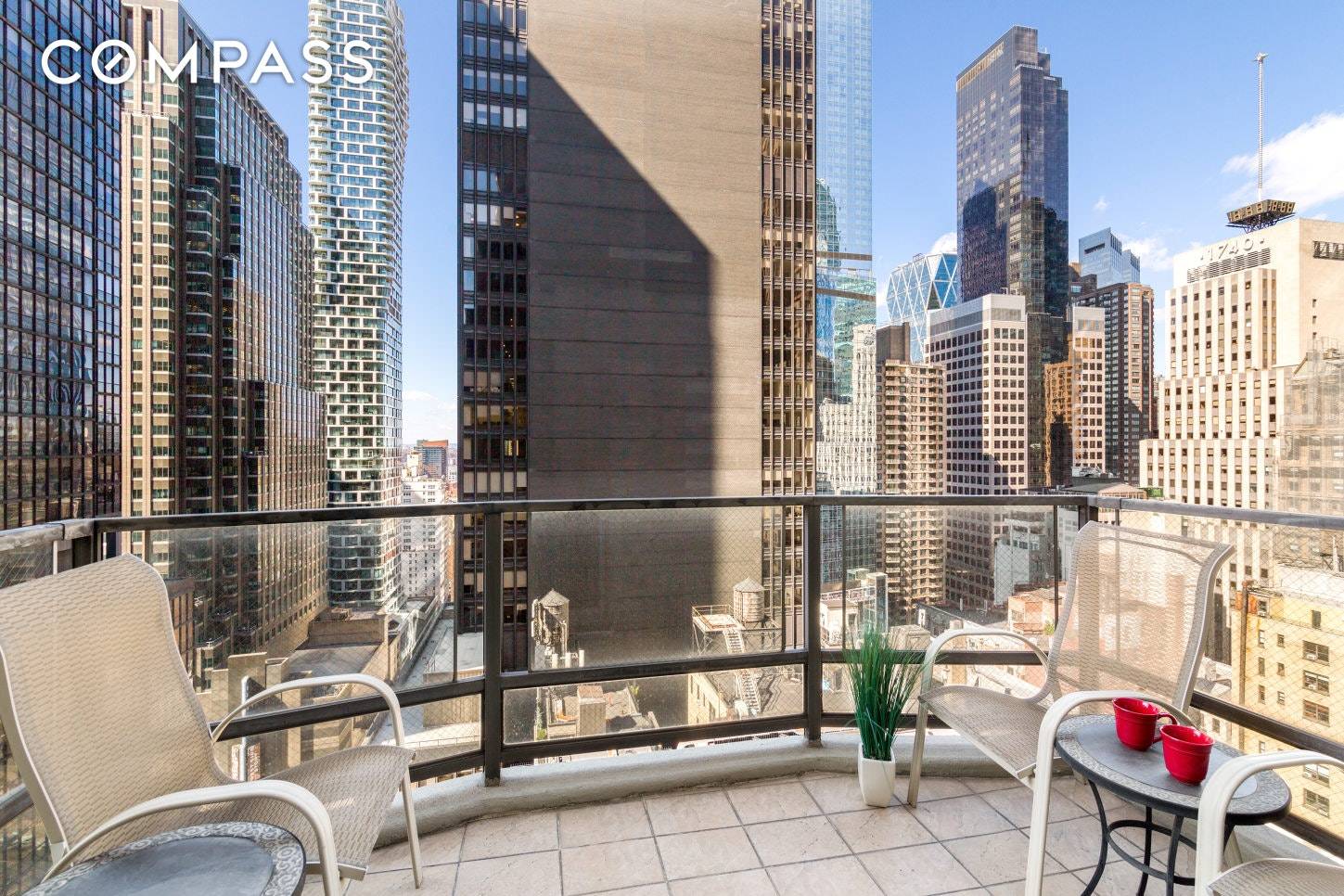 VIDEO TOUR AVAILABLE ON REQUEST Welcome home to your spacious one bedroom condominium with private balcony at Tower 53 in the heart of Manhattan !