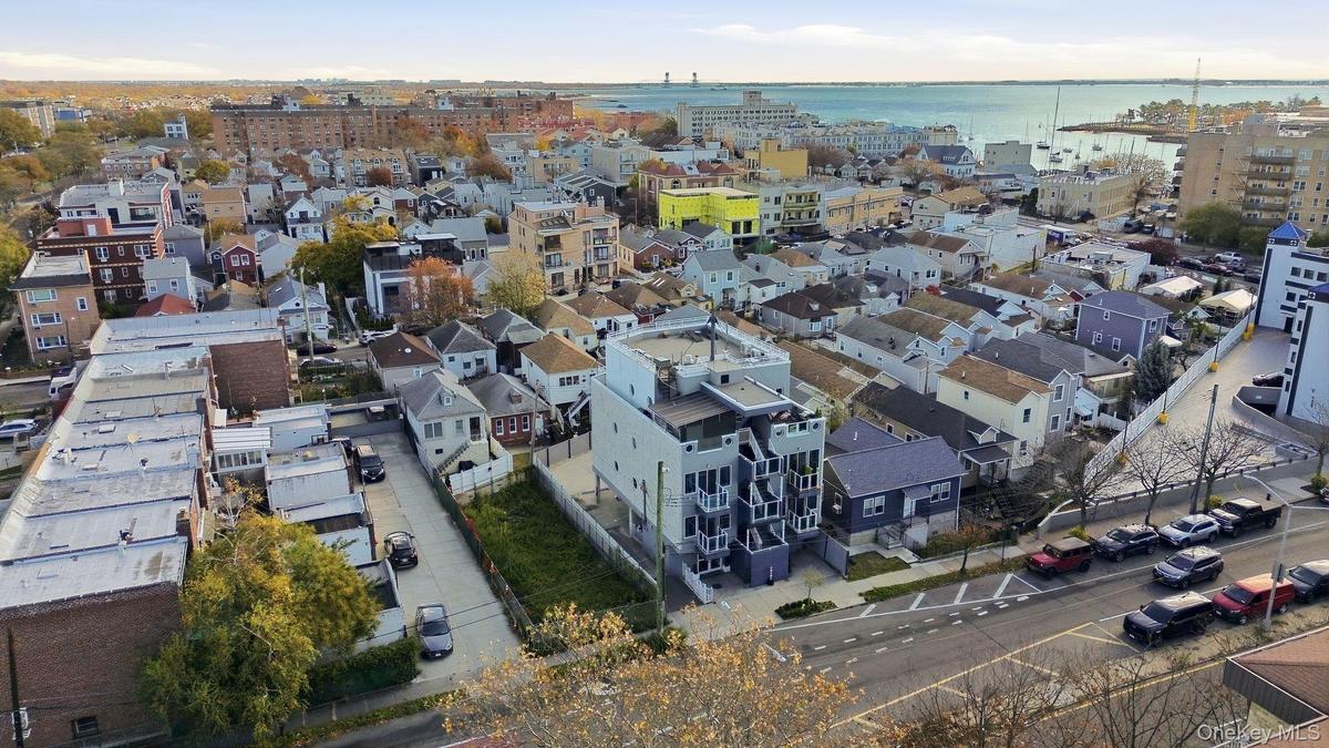 View of urban area featuring a large body of water